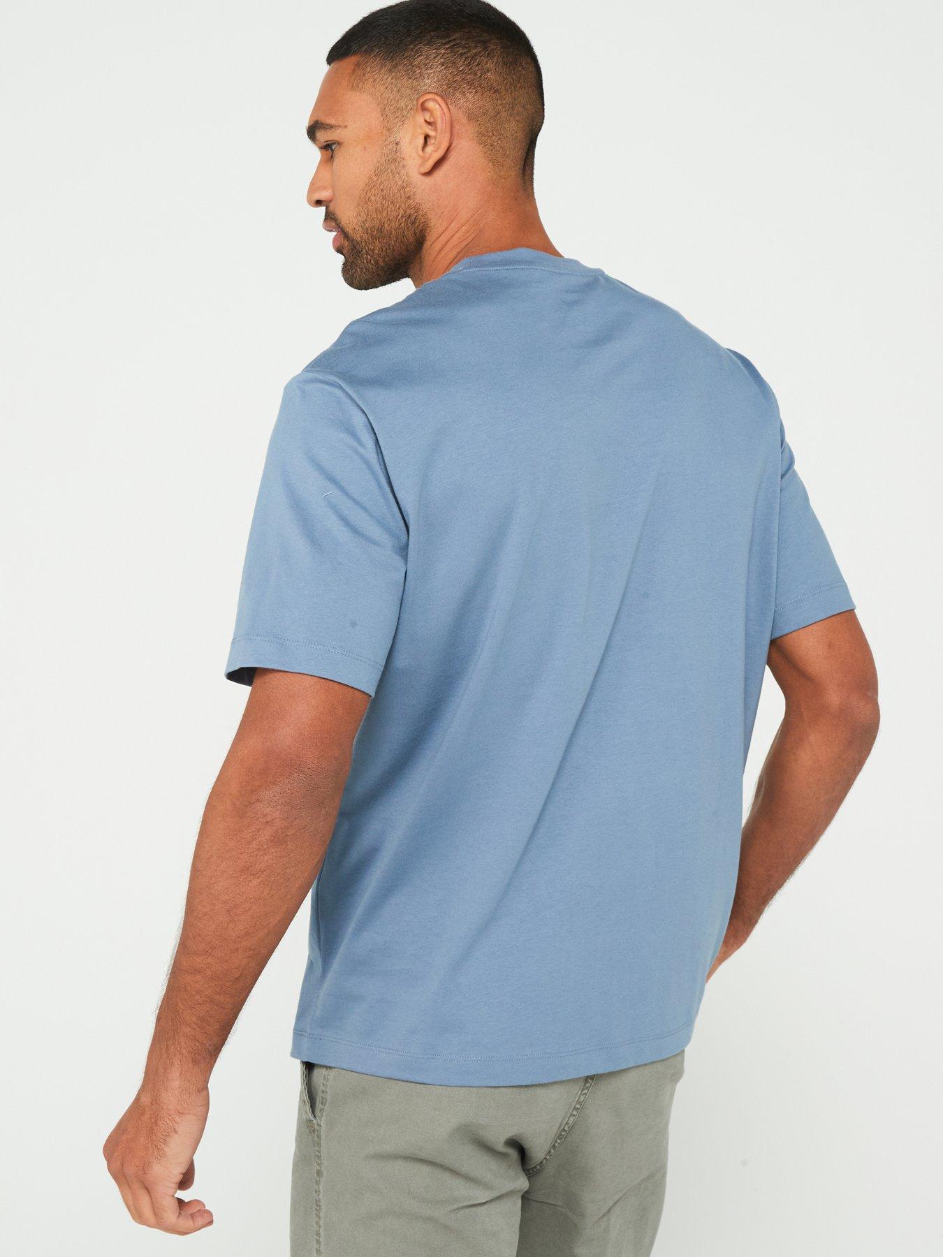  image of armani-exchange-relaxed-fit-centre-monogram-logo-t-shirt-blue