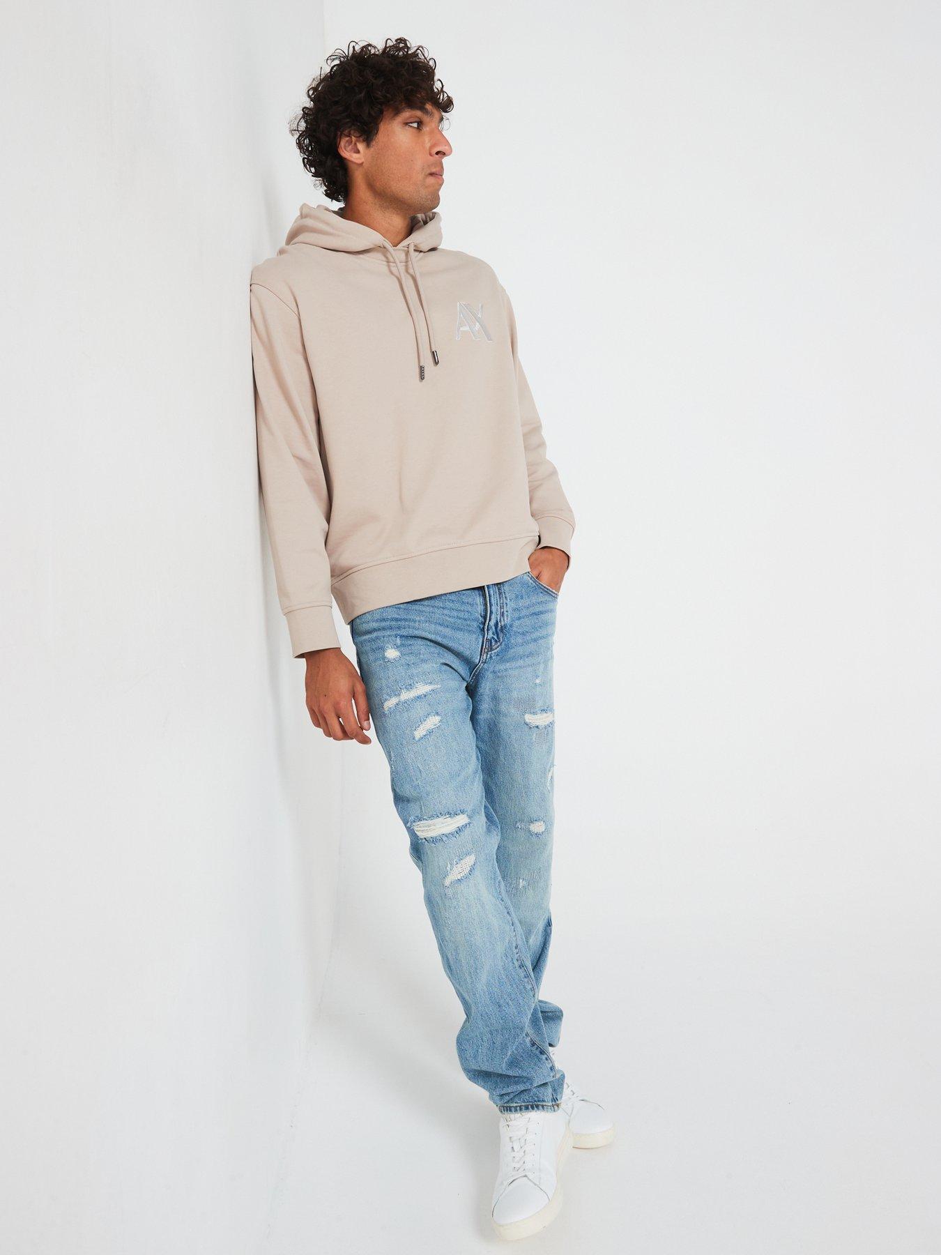  image of armani-exchange-j13-rip-amp-repair-slim-fit-jeans-light-wash