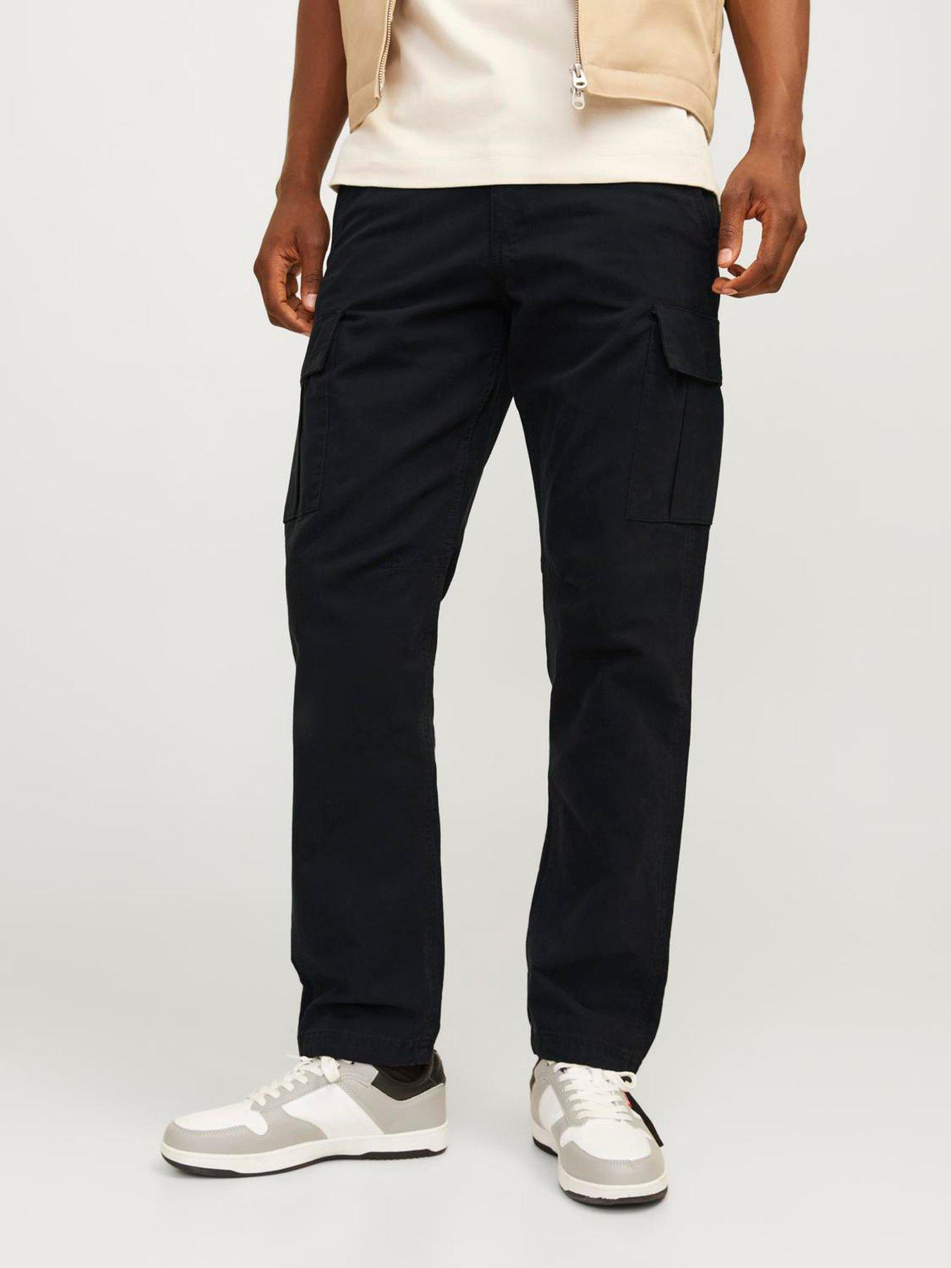  image of jack-jones-kane-barkley-relaxed-fit-cargo-trousers-black