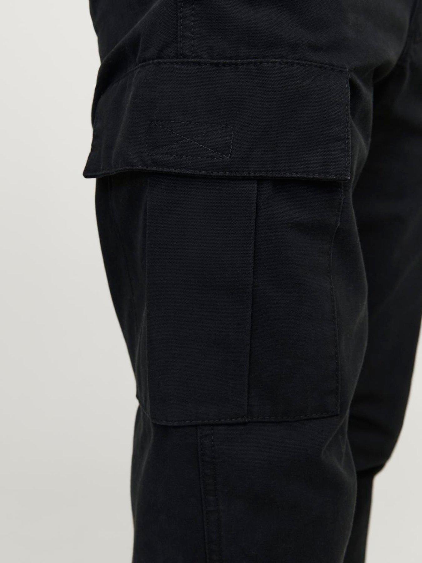  image of jack-jones-kane-barkley-relaxed-fit-cargo-trousers-black