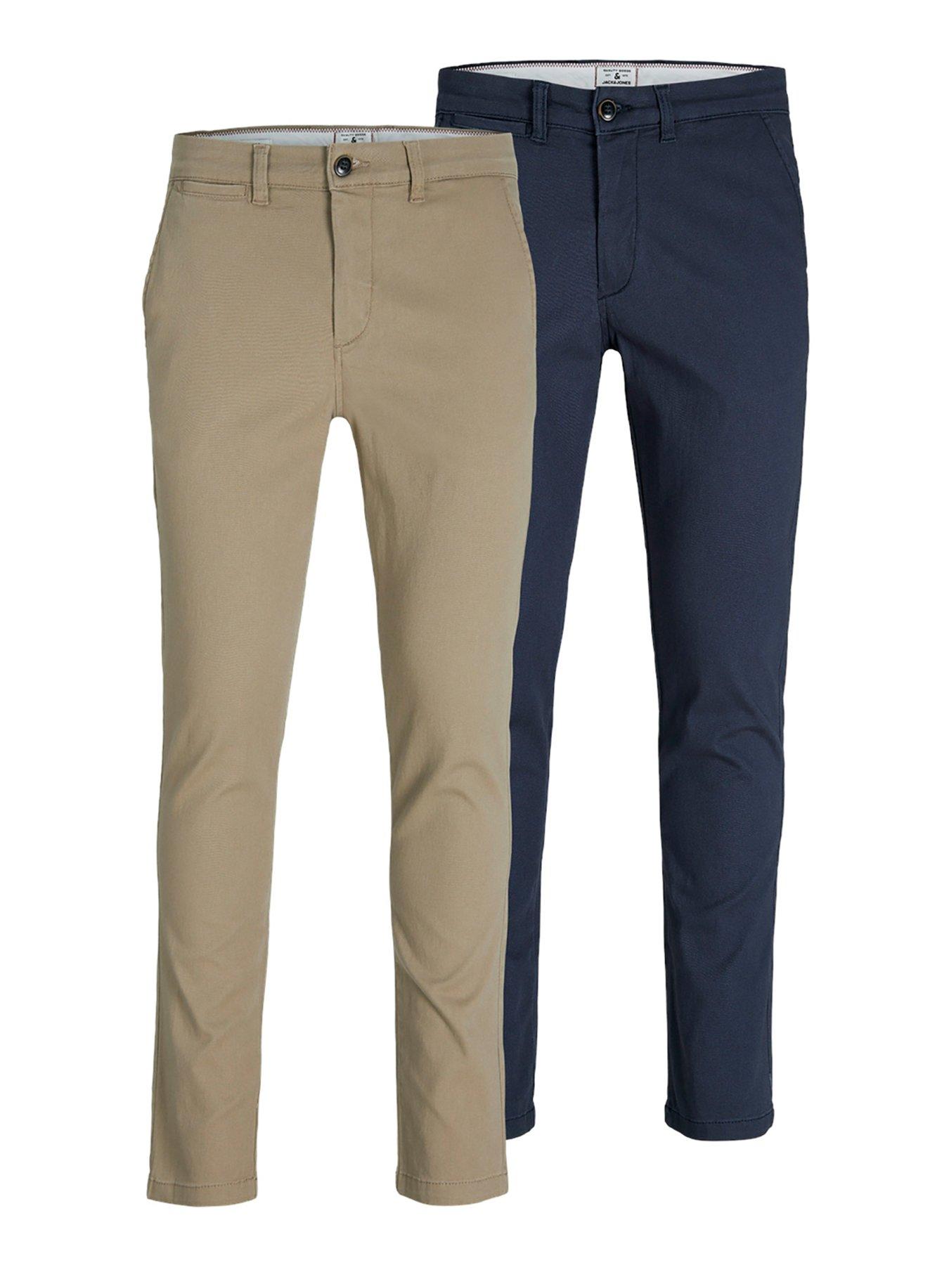 Jack & Jones 2-Pack Marco Dave Chino Trousers - Beige  &  Navy