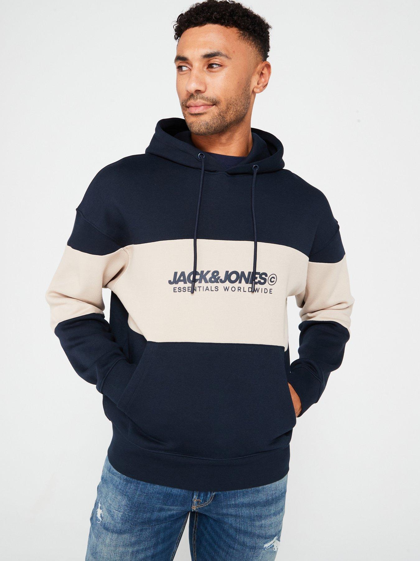 Jack Jones Jack Jones Chest Logo Colourblock Hoodie littlewoods