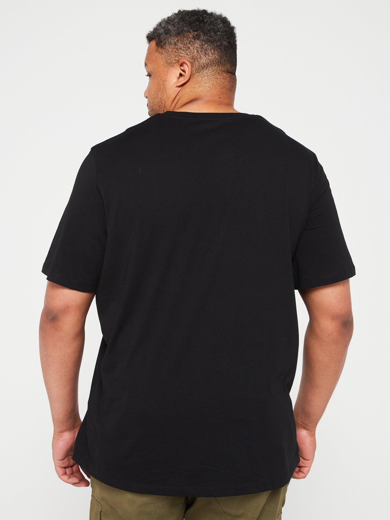  image of jack-jones-plus-original-denim-logo-t-shirt-black
