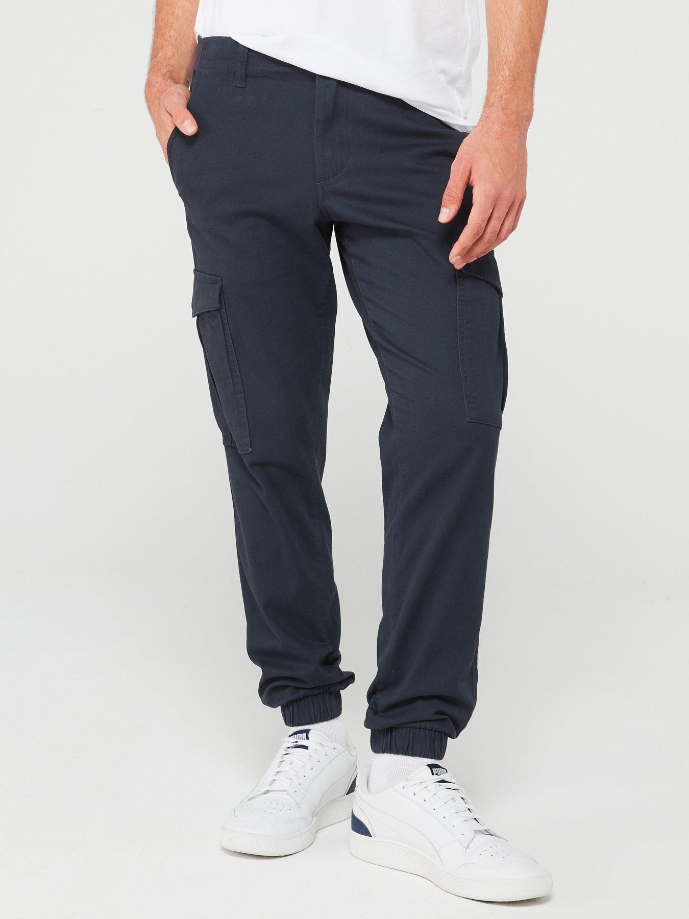 undefined Jack  &  Jones Marco Joe Slim Fit Cuffed Cargo Trousers - Dark Blue