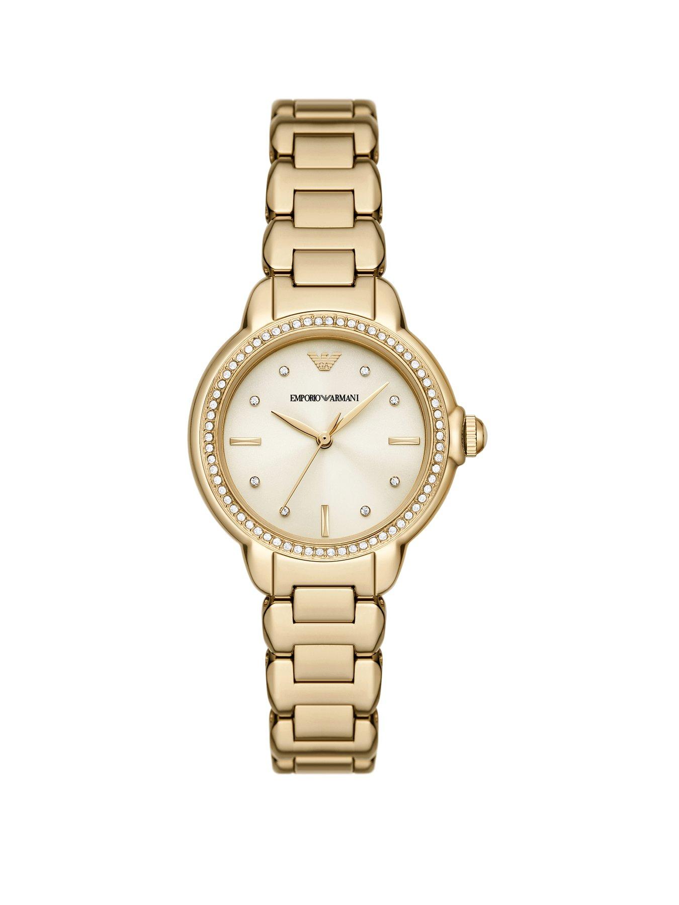  image of emporio-armani-3-hand-gold-tone-stainless-steel-watch