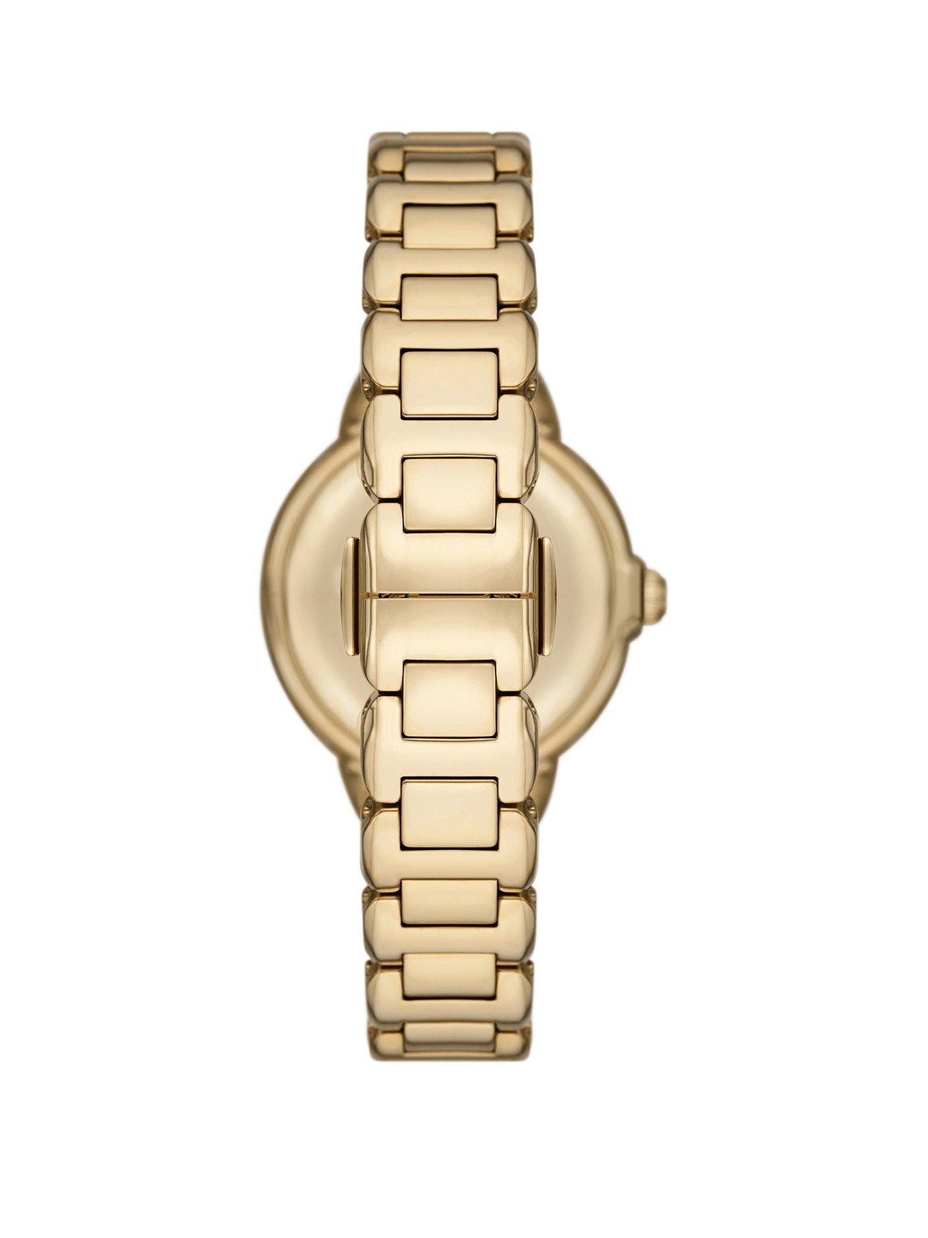  image of emporio-armani-3-hand-gold-tone-stainless-steel-watch