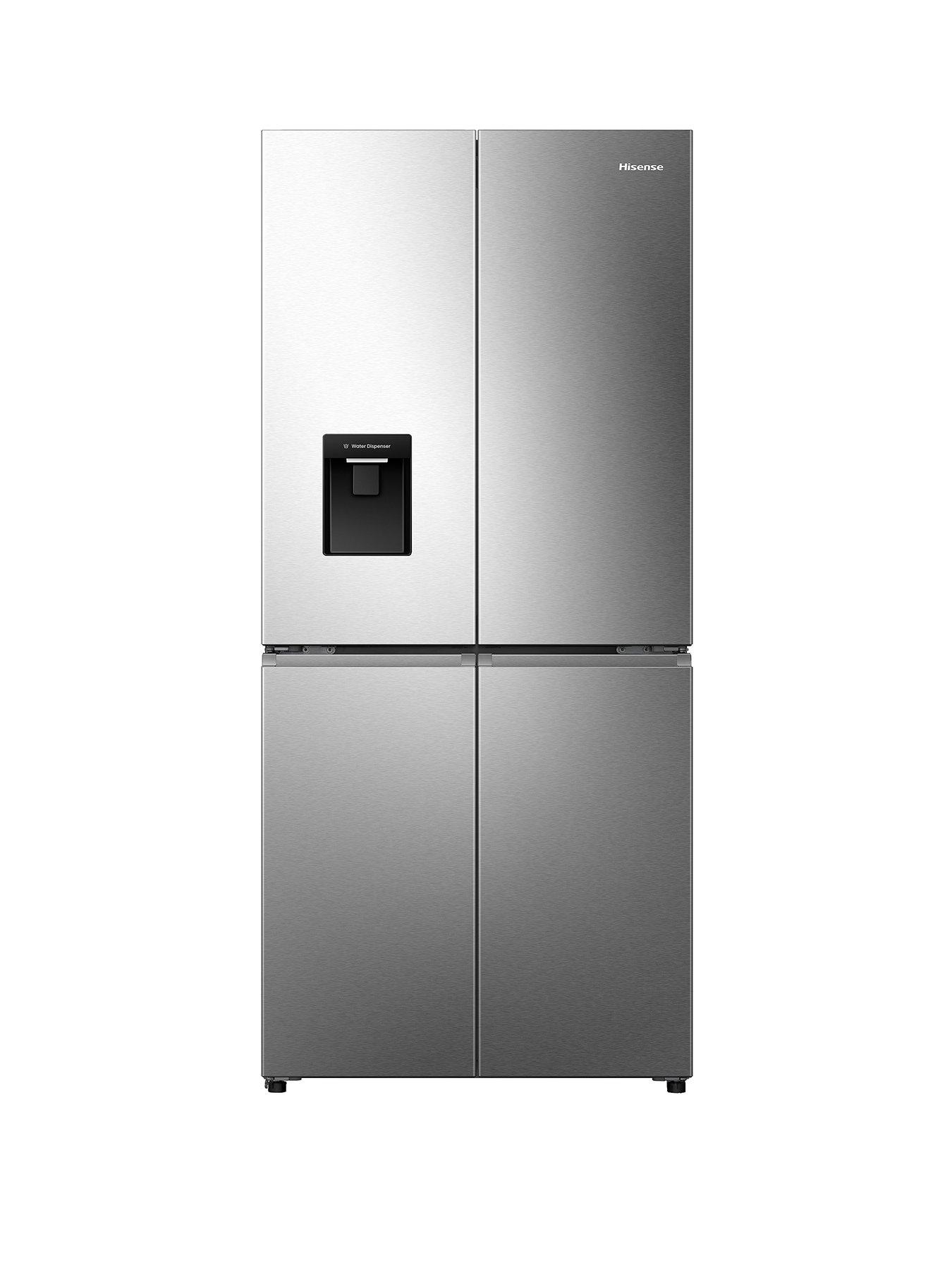 front image of hisense-pureflat-slim-rq5p470smie-total-no-frost-american-fridge-freezer-with-my-fresh-choice-zone-stainless-steel
