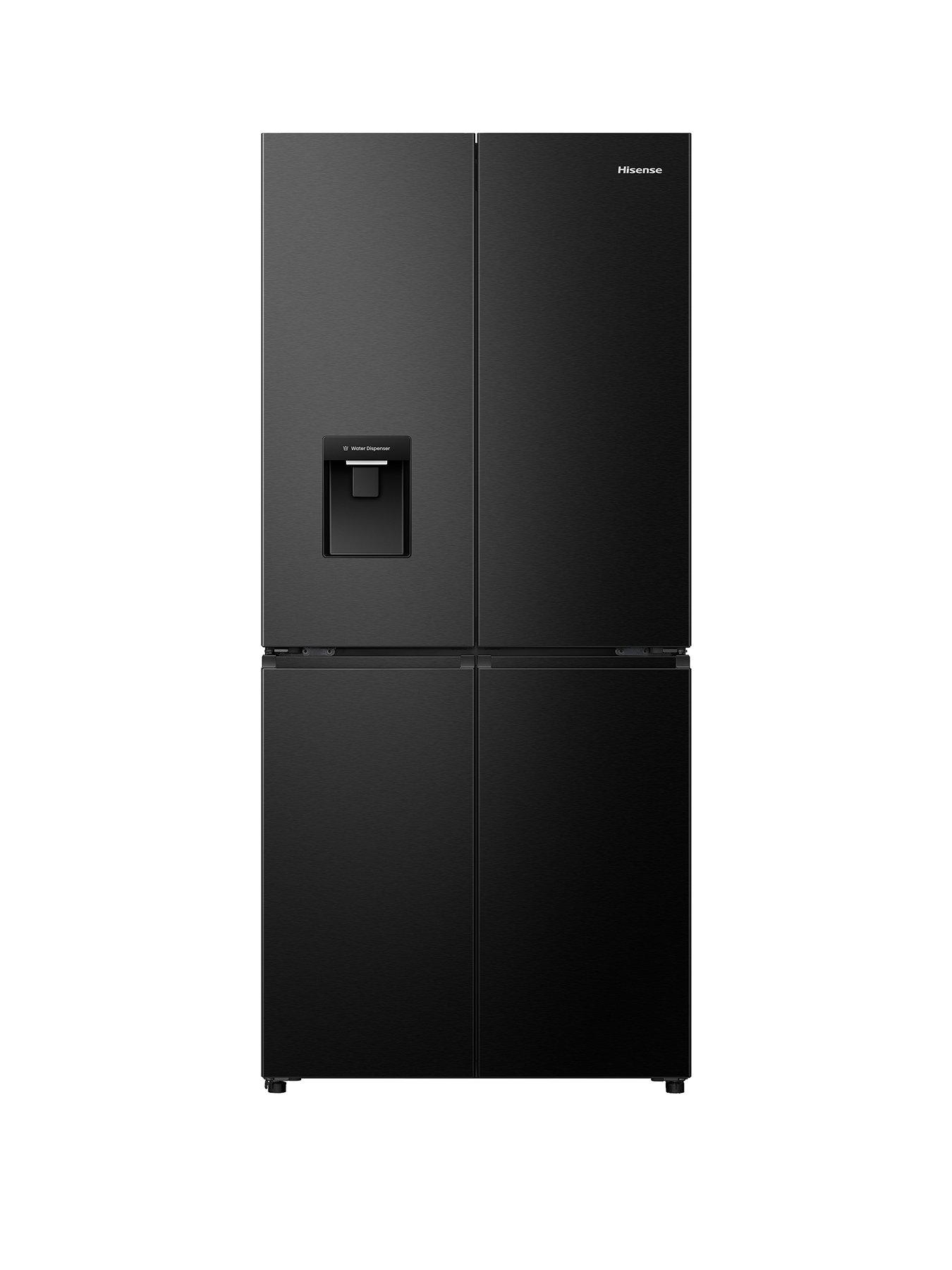 front image of hisense-pureflat-slim-rq5p470smfe-total-no-frost-american-fridge-freezer-with-my-fresh-choice-zone-black-stainless-steel
