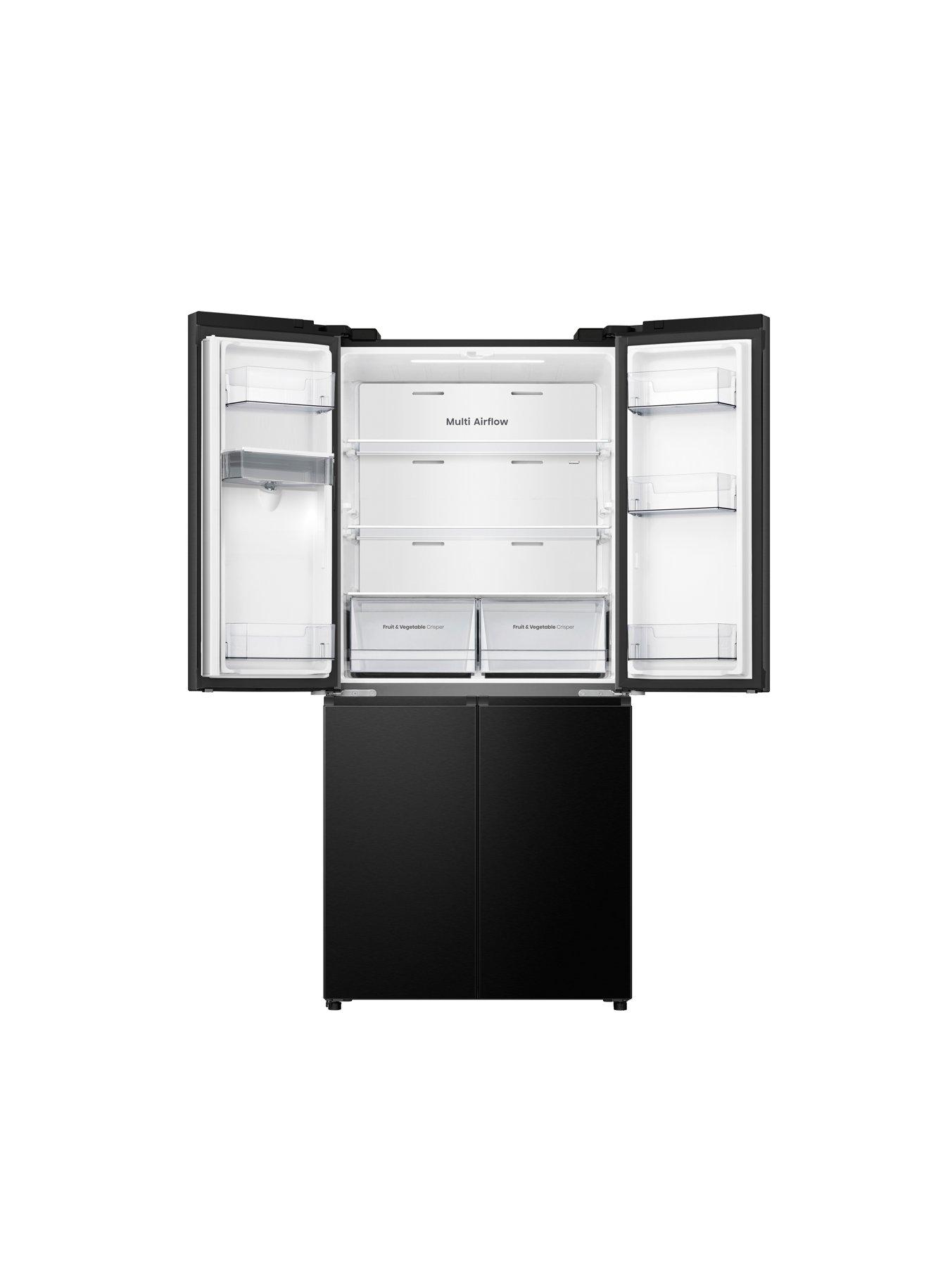  image of hisense-pureflat-slim-rq5p470smfe-total-no-frost-american-fridge-freezer-with-my-fresh-choice-zone-black-stainless-steel