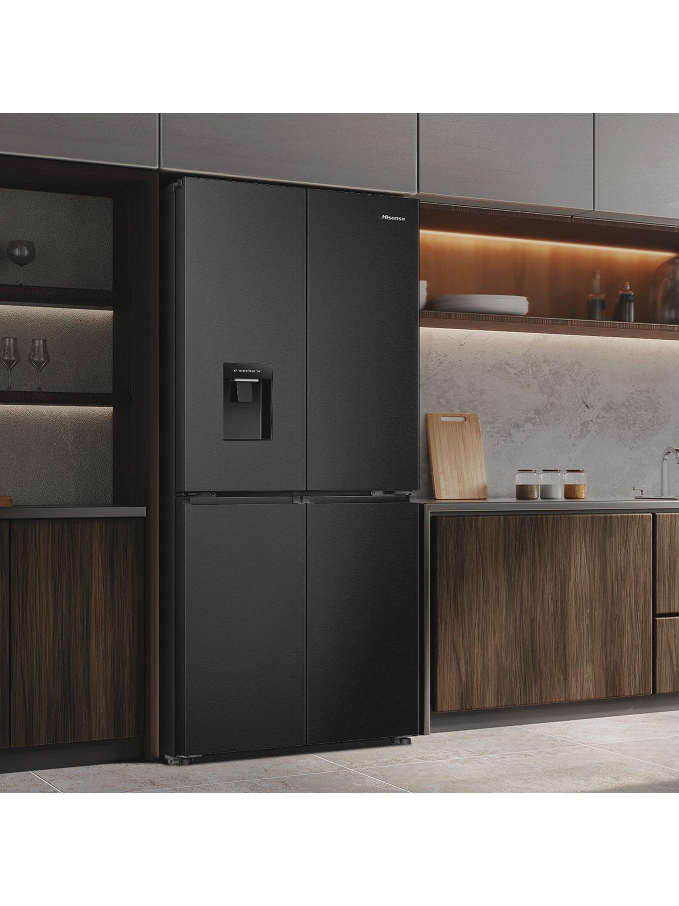  image of hisense-pureflat-slim-rq5p470smfe-total-no-frost-american-fridge-freezer-with-my-fresh-choice-zone-black-stainless-steel