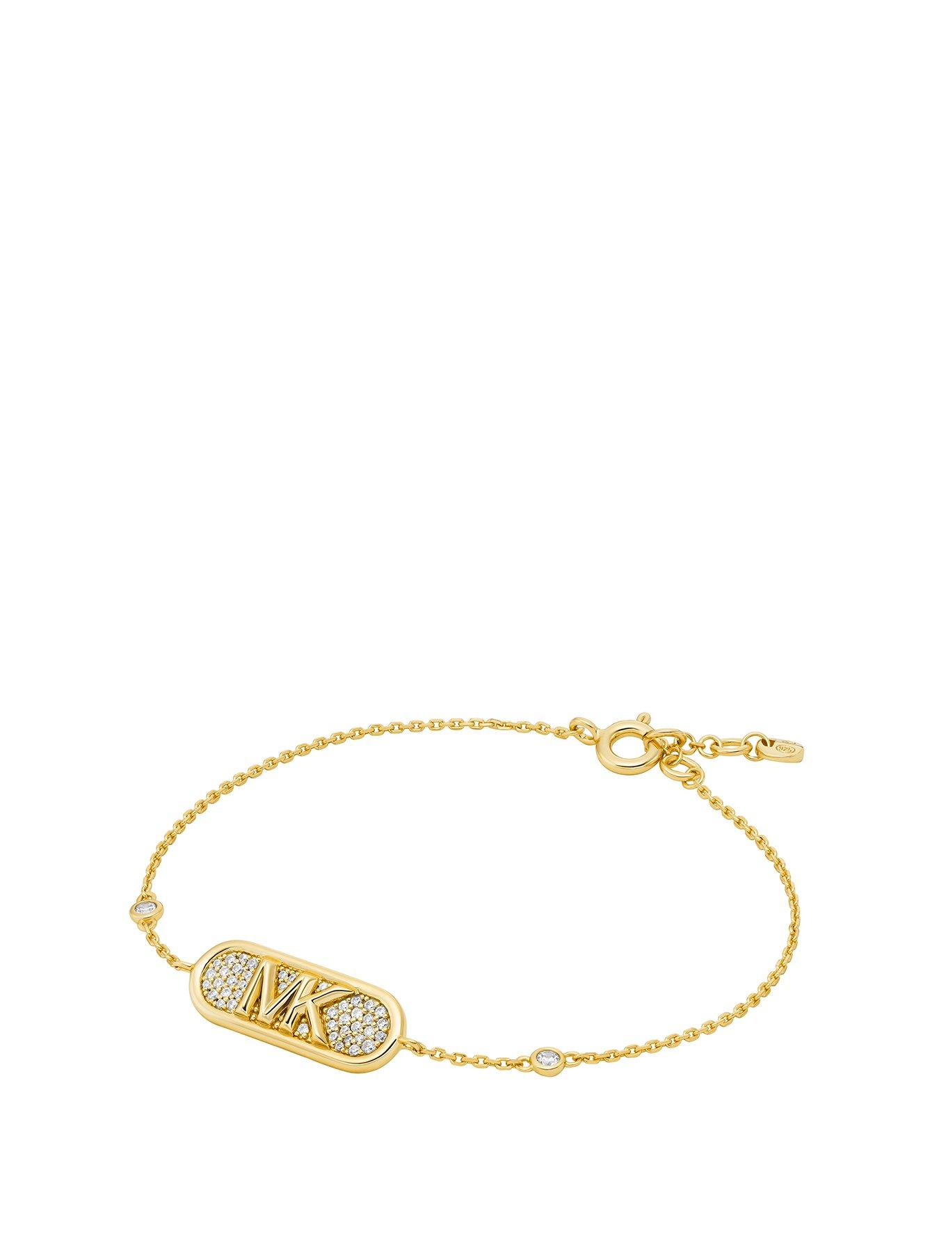 Michael Kors 14K Gold Sterling Silver Empire Link Line Bracelet