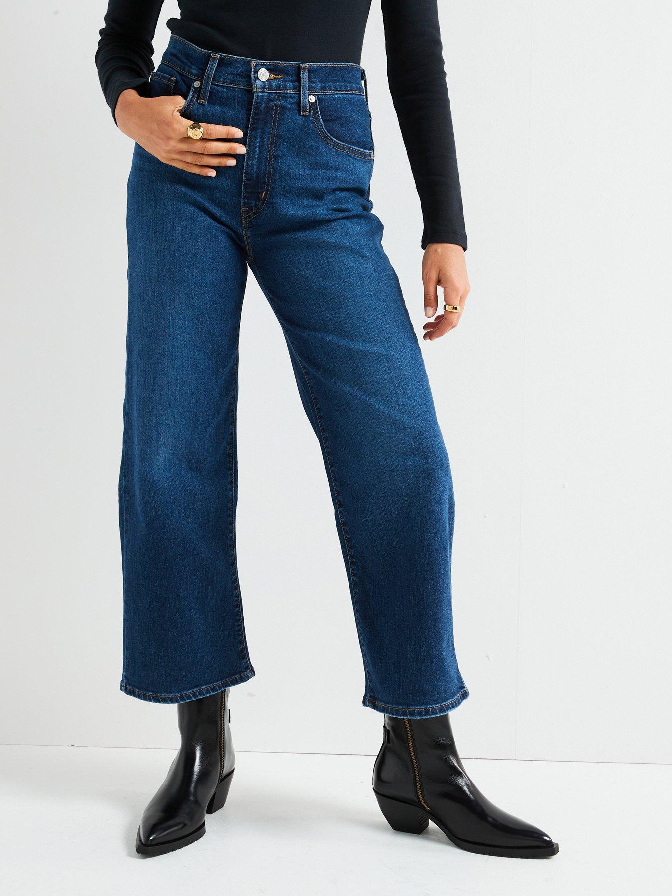 undefined High Rise Wide Leg Jeans - Winter Evening Blue