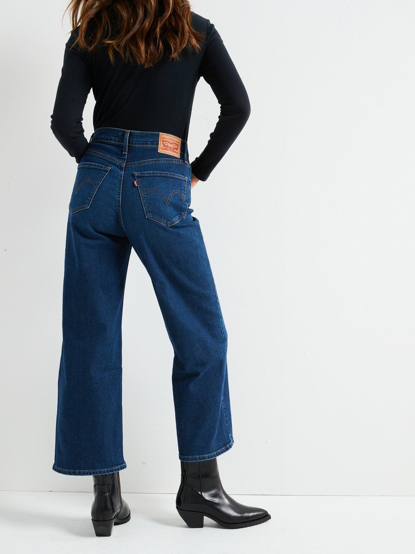  image of levis-high-rise-wide-leg-jeans-winter-evening-blue
