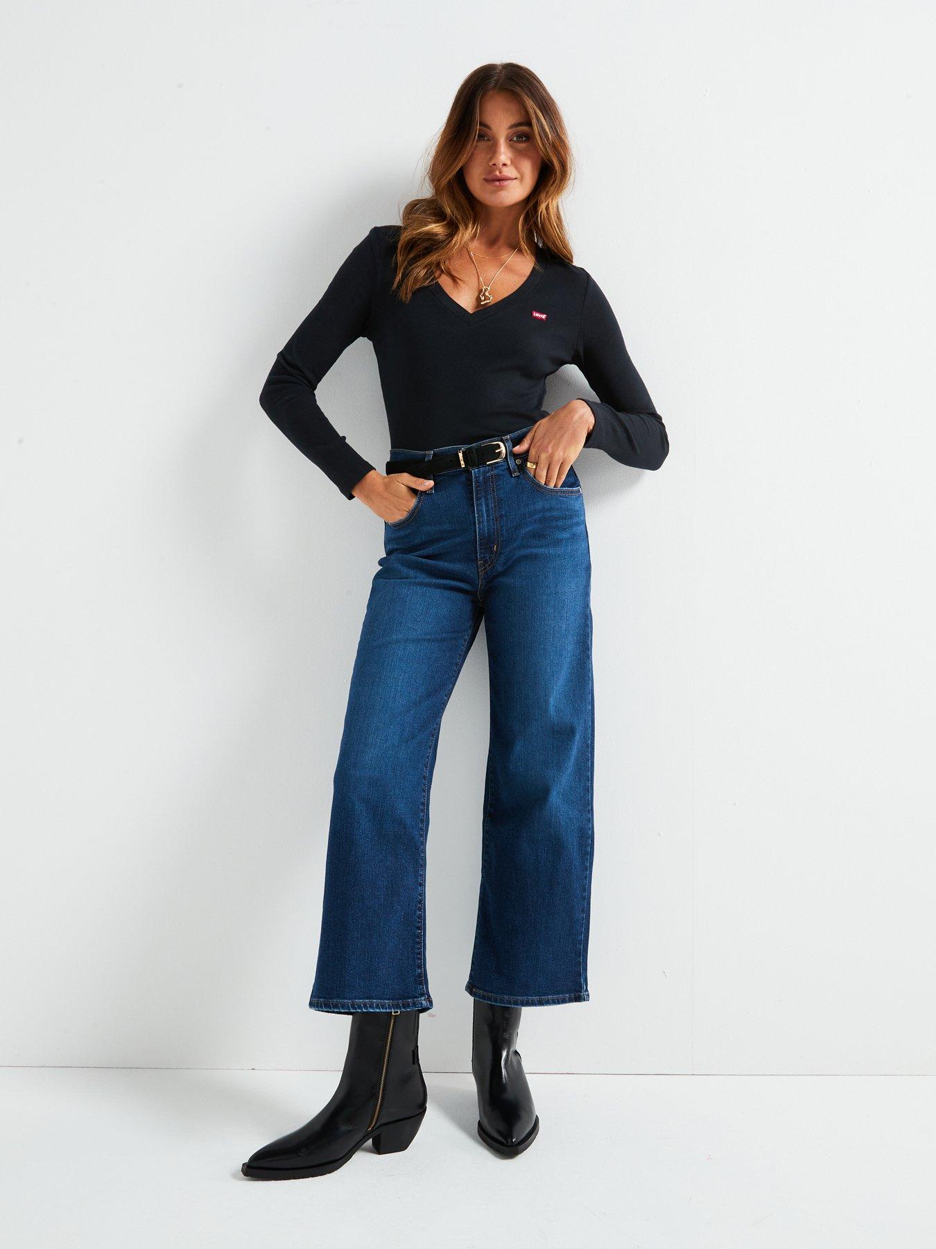  image of levis-high-rise-wide-leg-jeans-winter-evening-blue