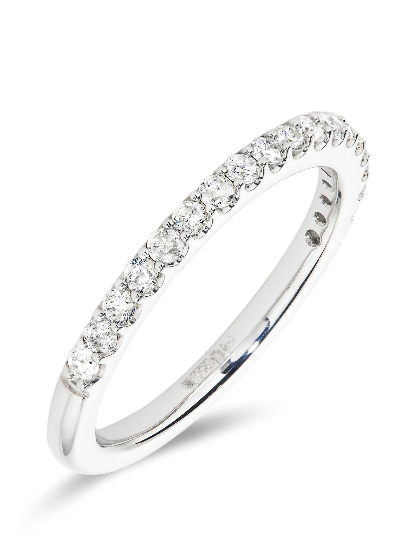 undefined Platinum 0.33ct Natural Diamond Half Eternity Band Ring