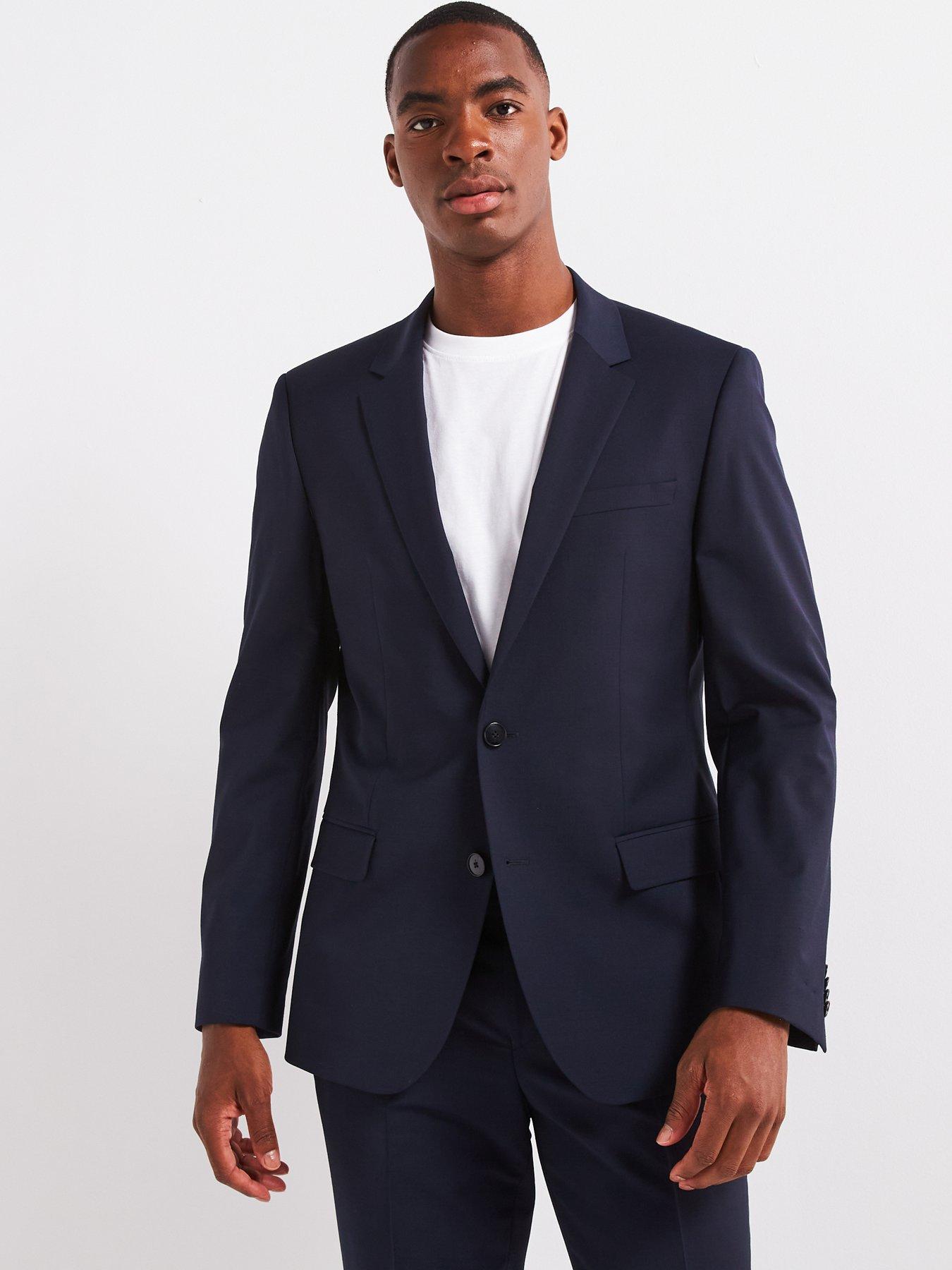 Dark Blue Suit Hugo Boss Wool Suit HUGO Henry Slim Fit Suit Jacket