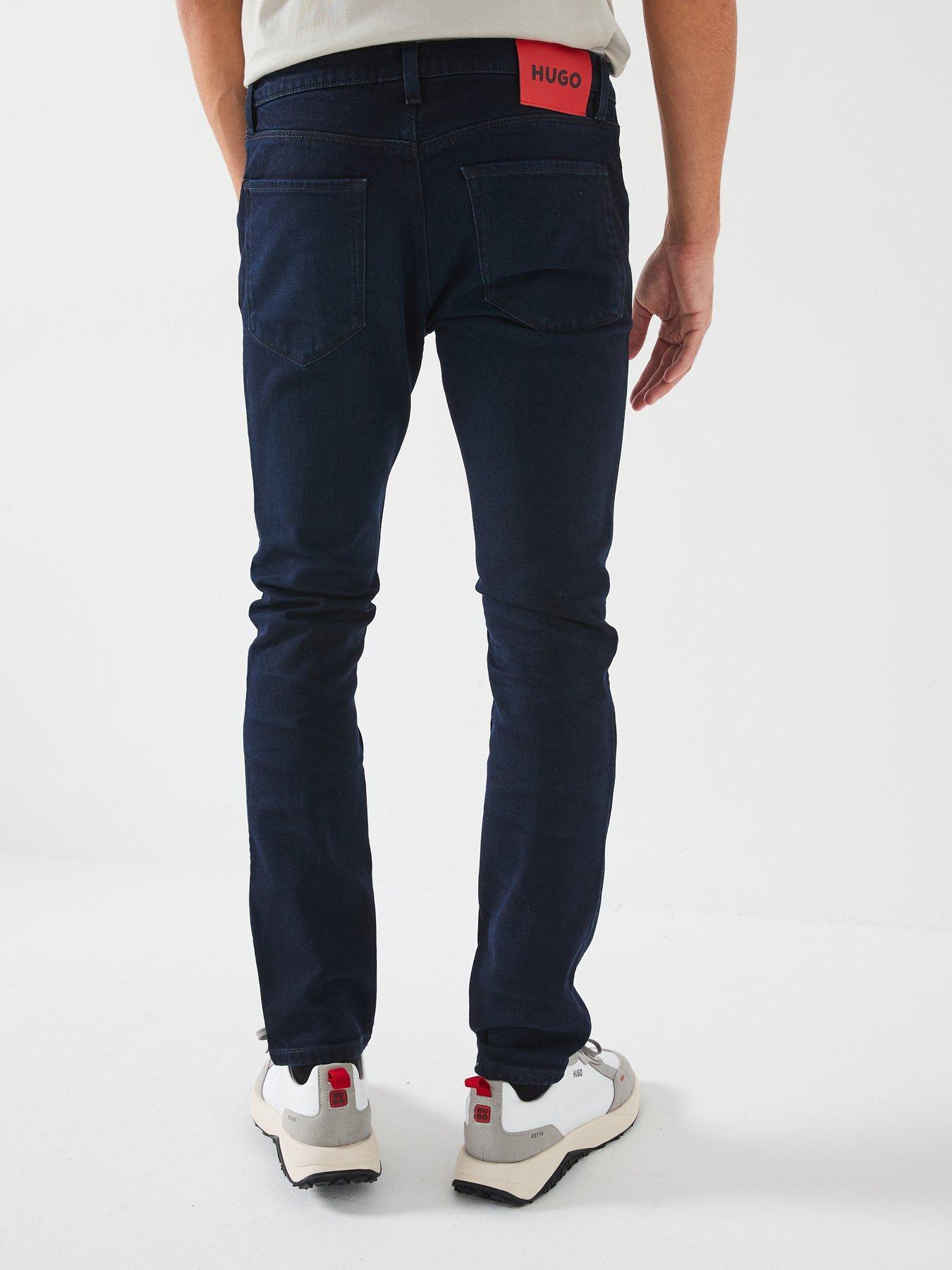  image of hugo-734-extra-slim-fit-jeans-dark-blue