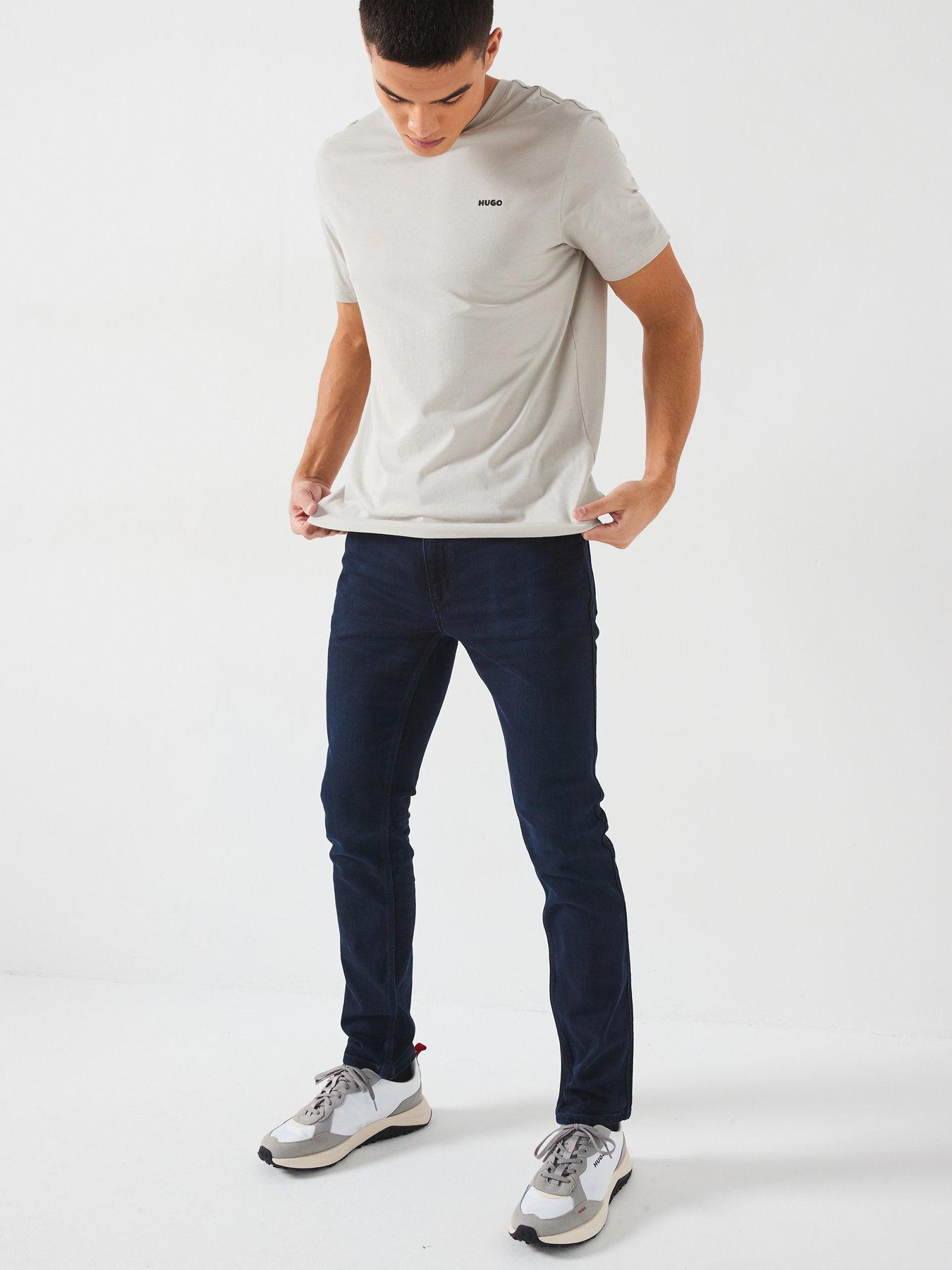  image of hugo-734-extra-slim-fit-jeans-dark-blue