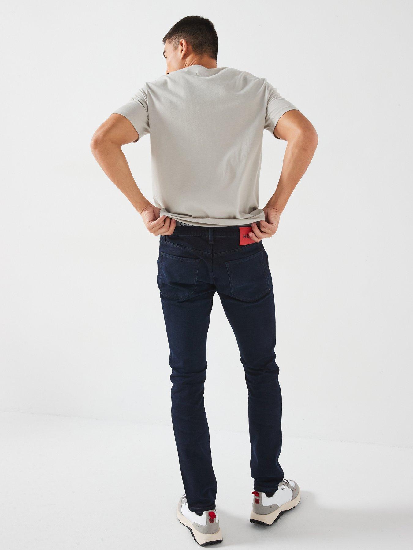  image of hugo-734-extra-slim-fit-jeans-dark-blue