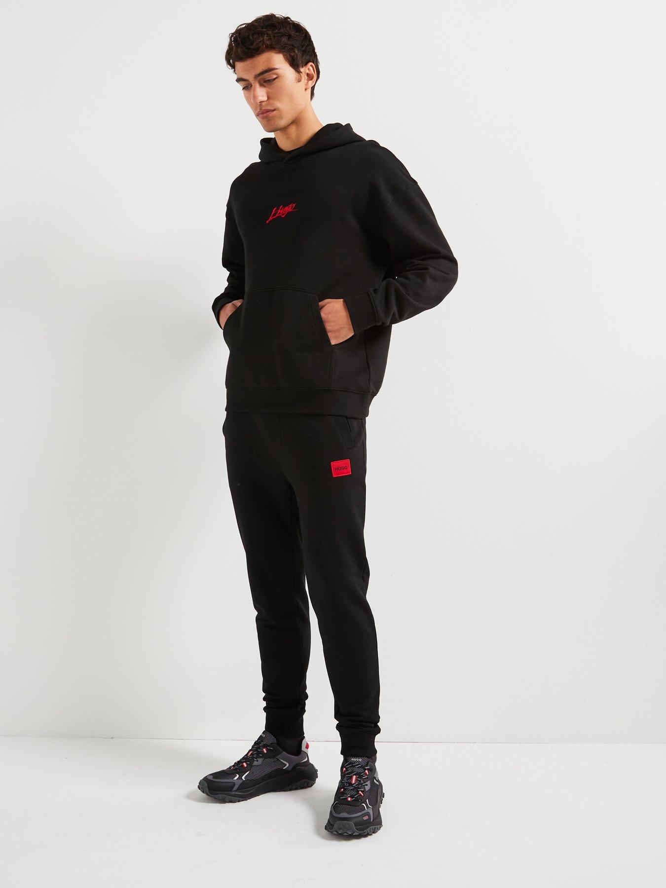 Image 3 of 5 of HUGO Doak Red Patch Logo Joggers - Black