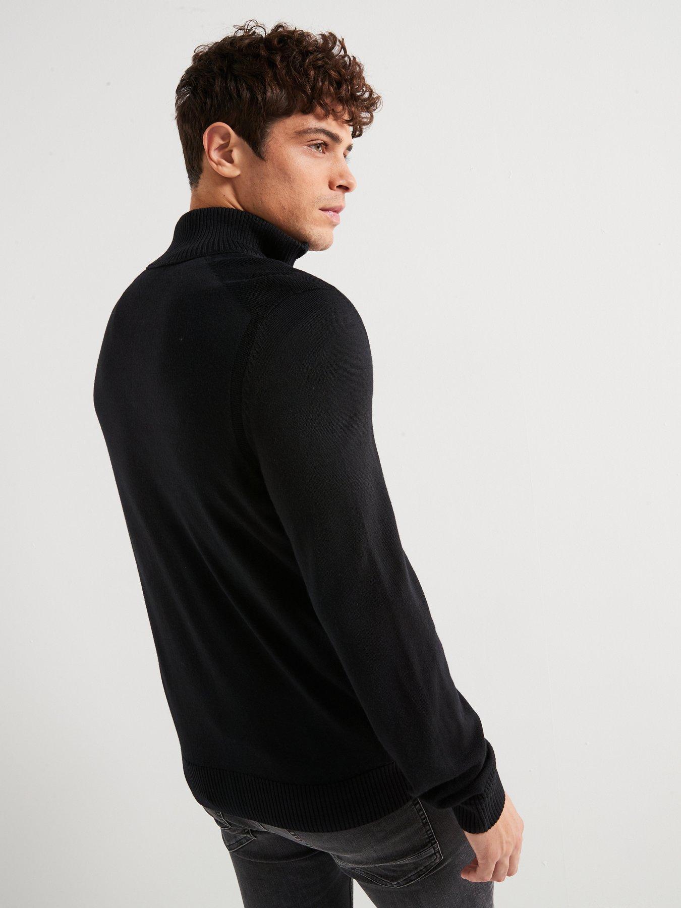 Image 2 of 6 of BOSS Avac Full Zip Knitted Jumper - Black