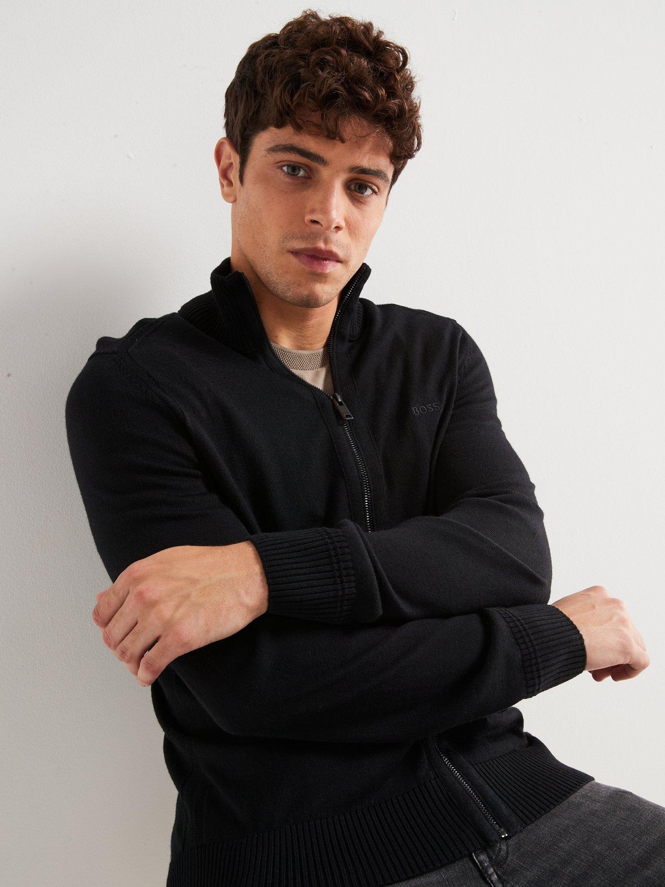 Image 6 of 6 of BOSS Avac Full Zip Knitted Jumper - Black