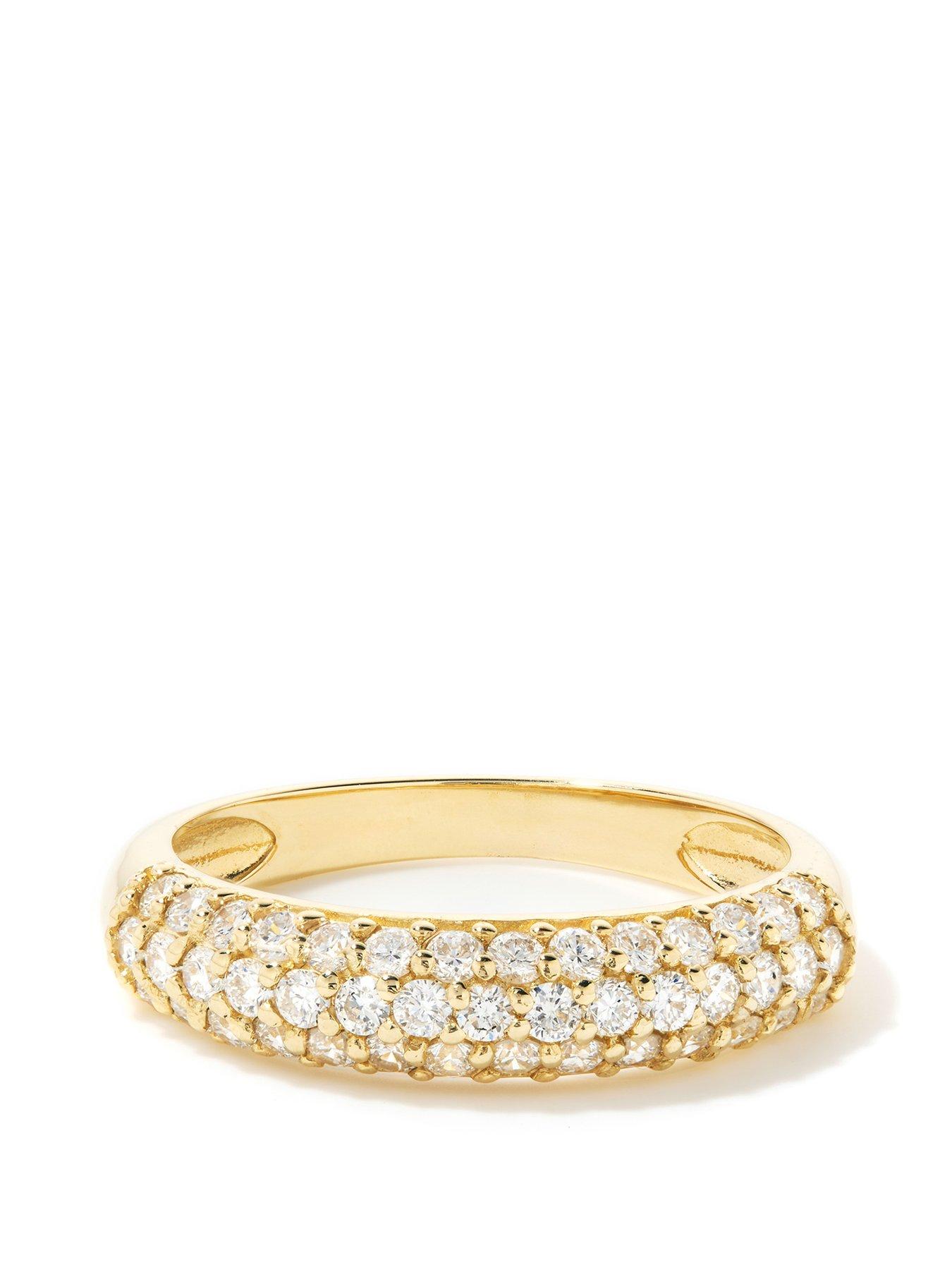 undefined Solid 9ct Yellow Gold Lab Grown Diamond Pave Ring