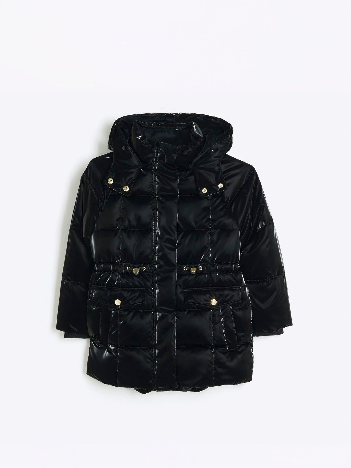 River island shiny black coat on sale