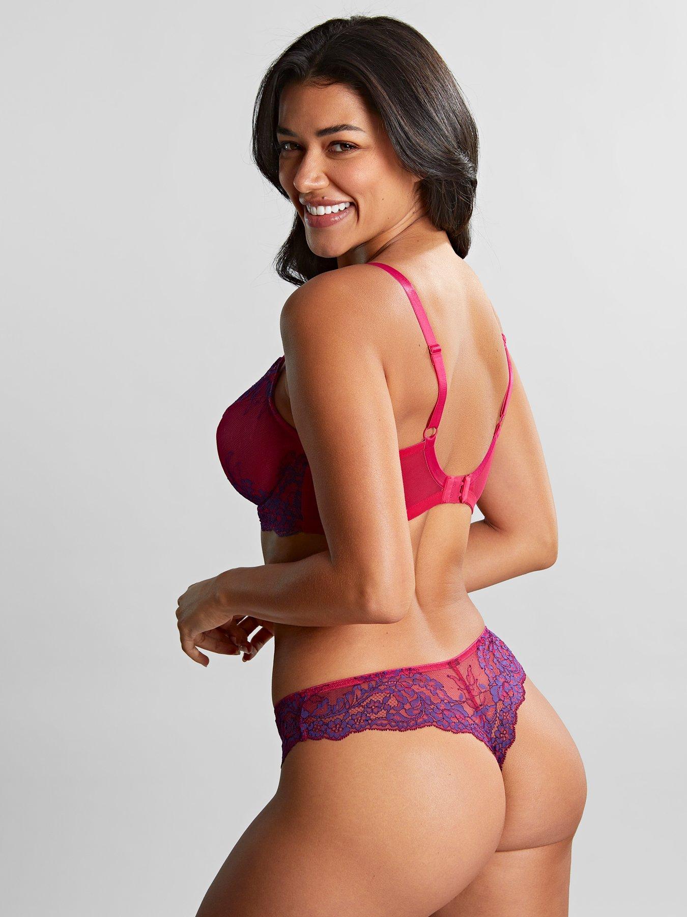  image of panache-ana-non-pad-plunge-bra-multi