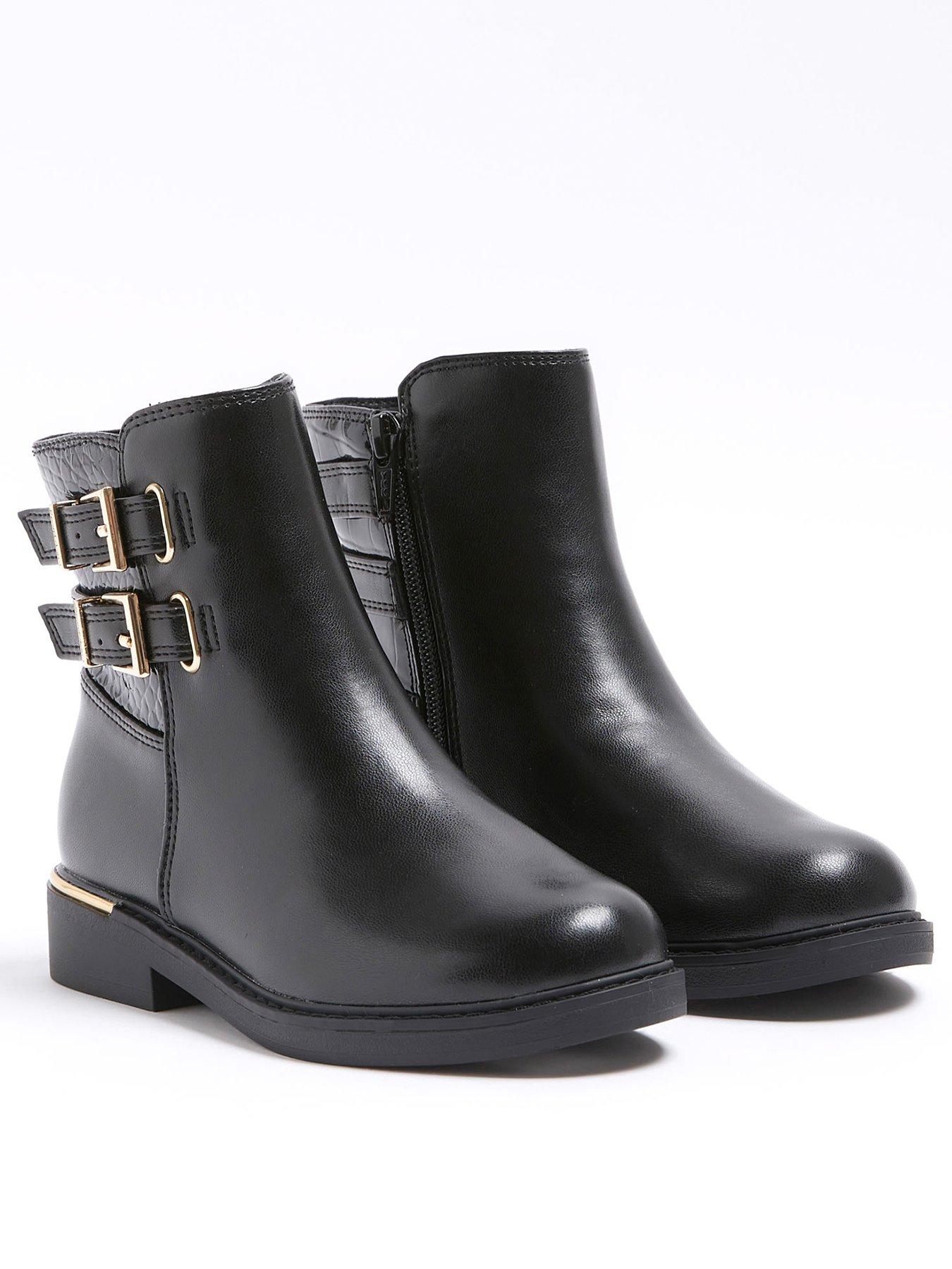River Island Buckle Boots Black