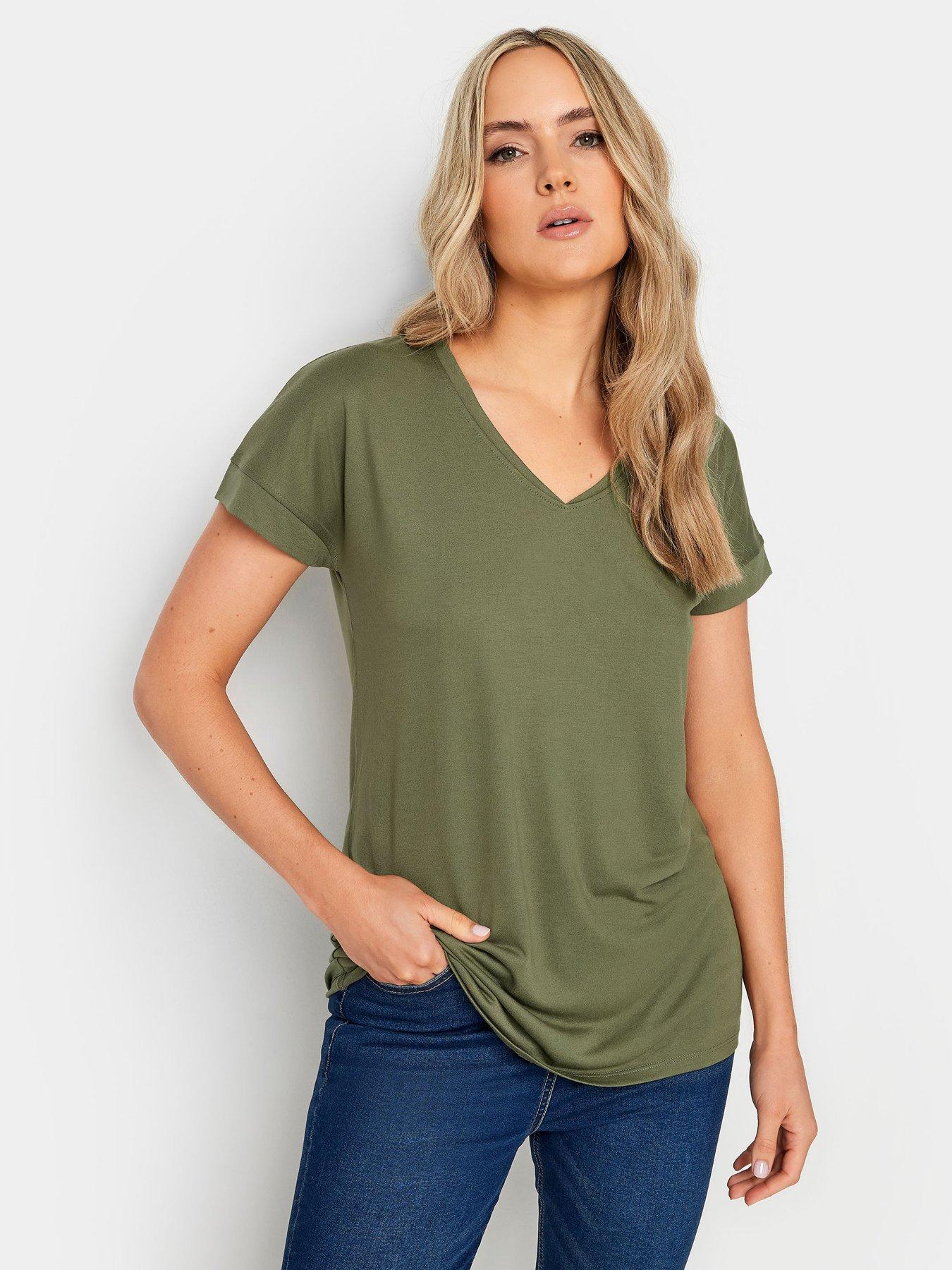 undefined Tall Premium Modal V-neck T-shirt - Green