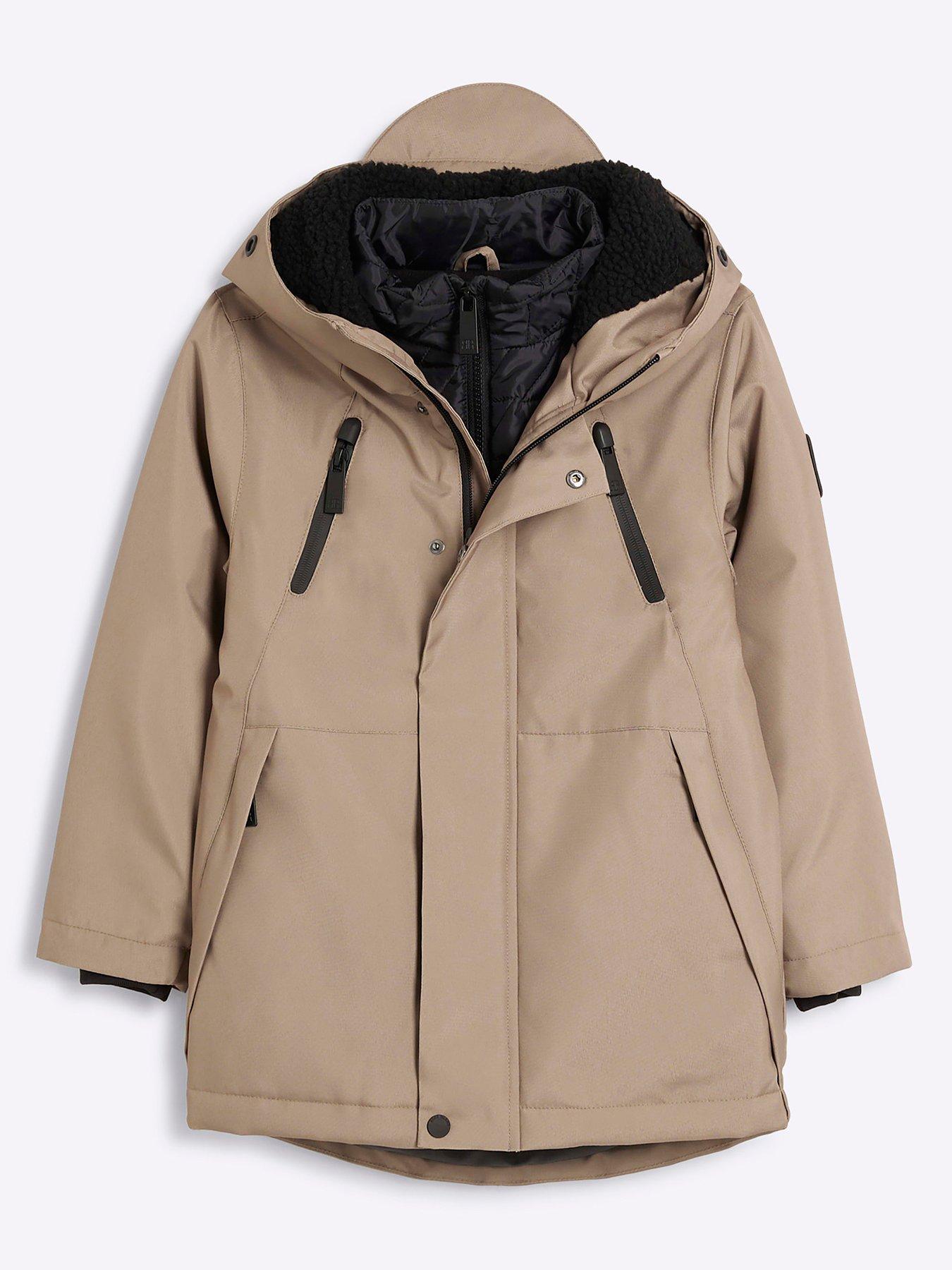 undefined Older Boy Parka Coat - Beige