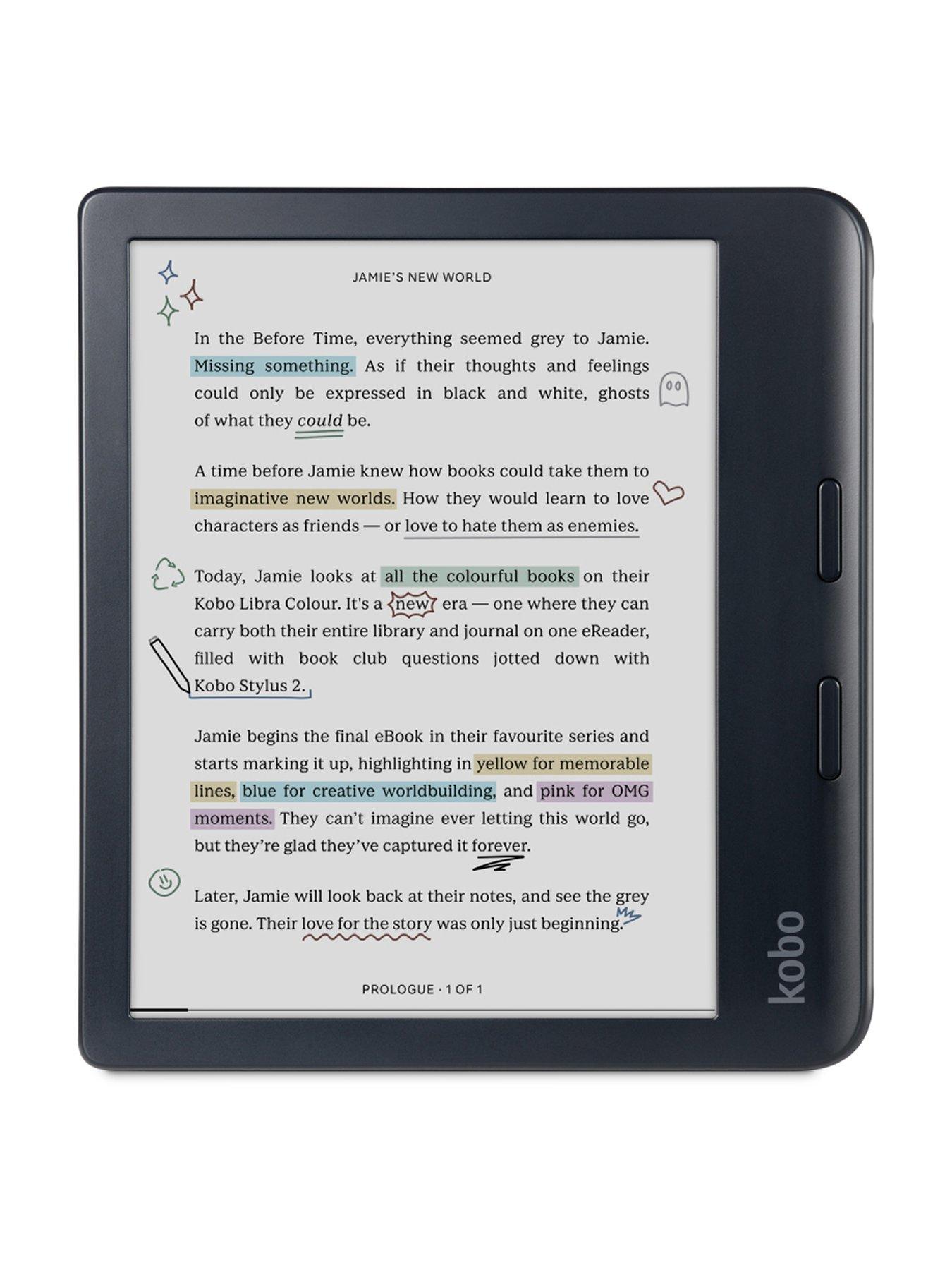  image of kobo-libra-colournbsp7-inch-ereader--nbspe-ink-kaleido-3-colour-display-kobo-stylus-2-compatibility-waterproof-black