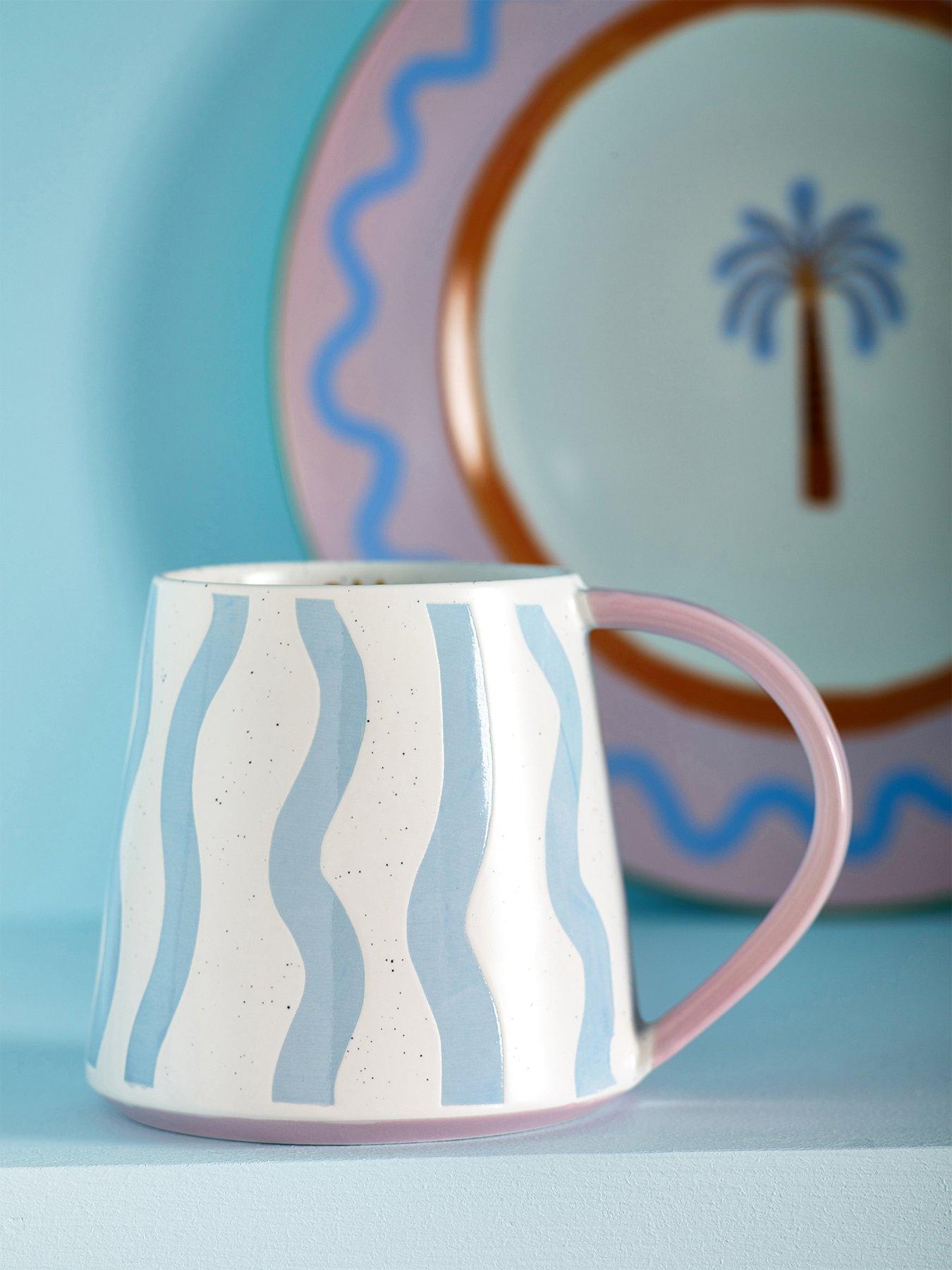 Eleanor Bowmer Electric Coast Set of 2 Blue Wave Mugs