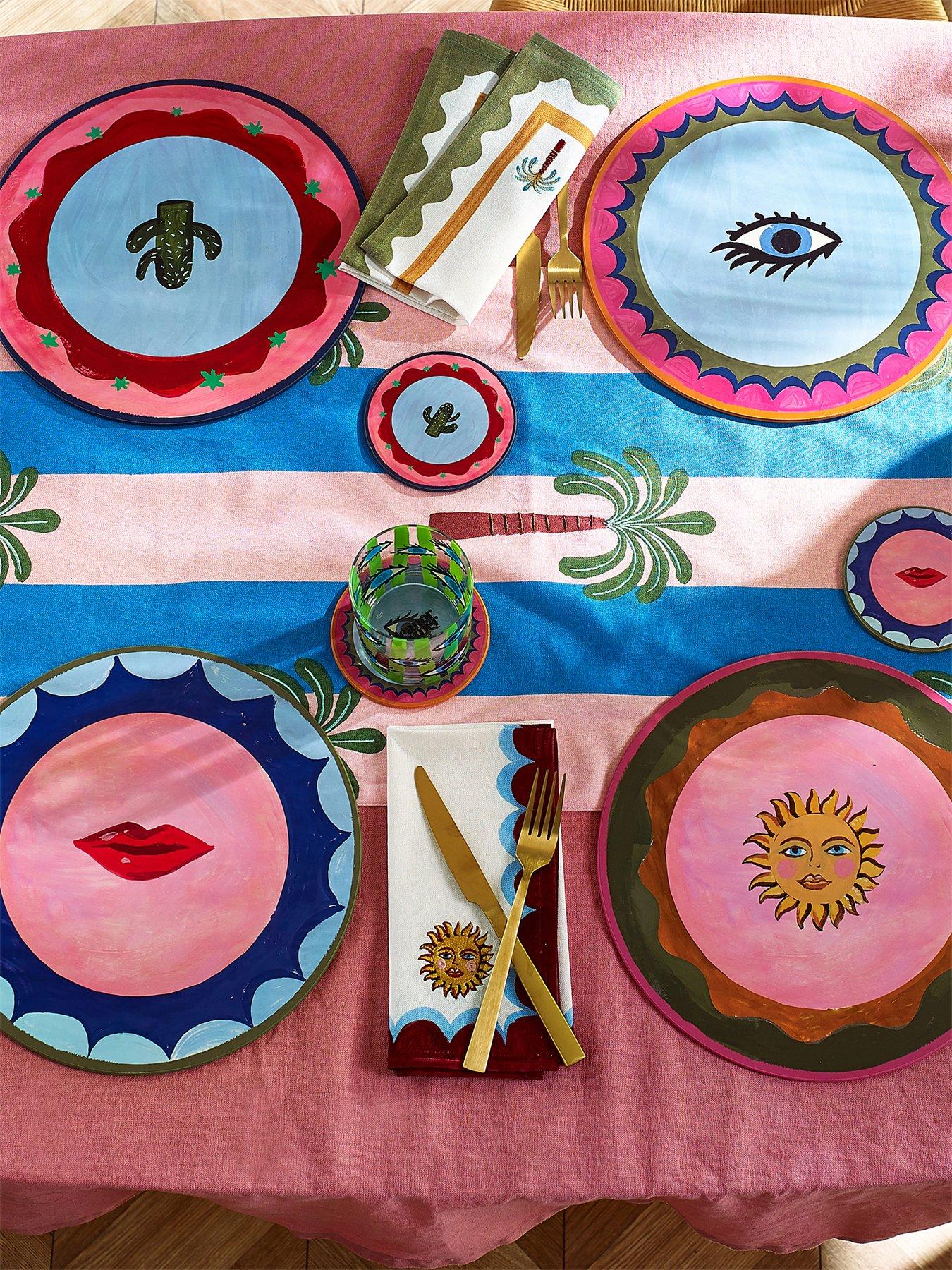 Image 3 of 3 of Eleanor Bowmer Electric Coast Set of 4 Icon Cork Backed Round Placemats