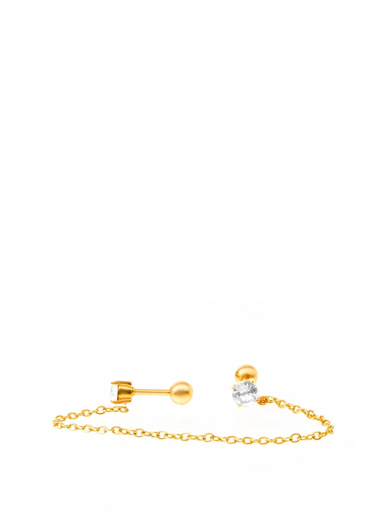 undefined Crystal and Chain  Flatback Stud