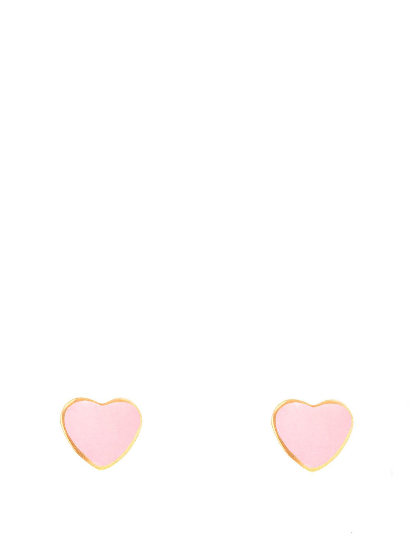  image of the-love-collection-enamel-light-pink-heart-flatback-stud