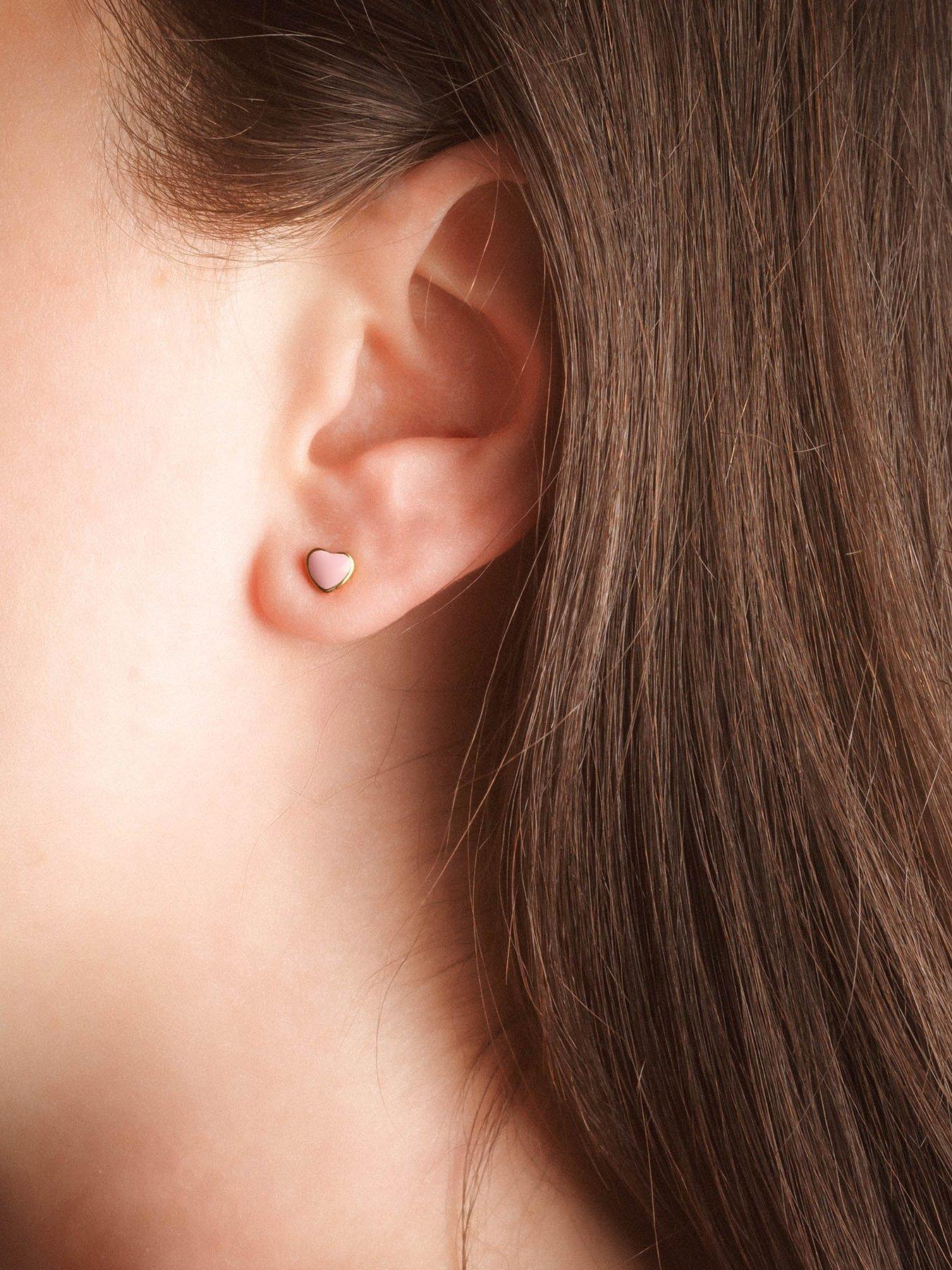  image of the-love-collection-enamel-light-pink-heart-flatback-stud