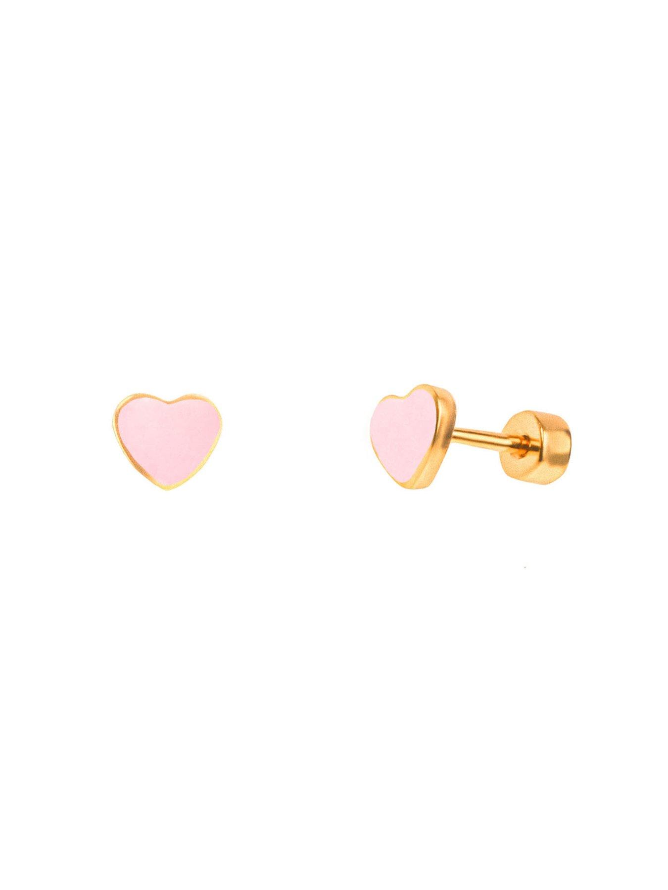  image of the-love-collection-enamel-light-pink-heart-flatback-stud