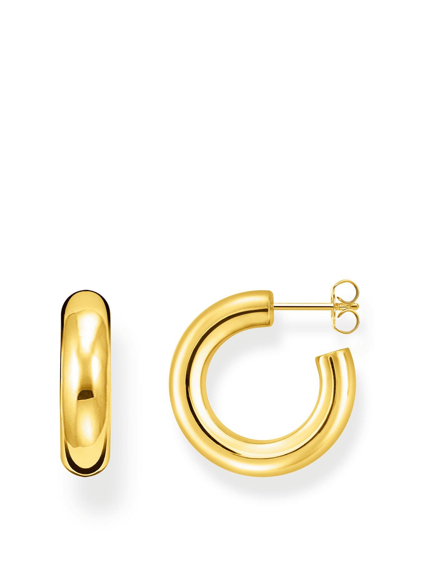 undefined Chunky hoop earrings: 90s style, everyday wear, 18k gold plating