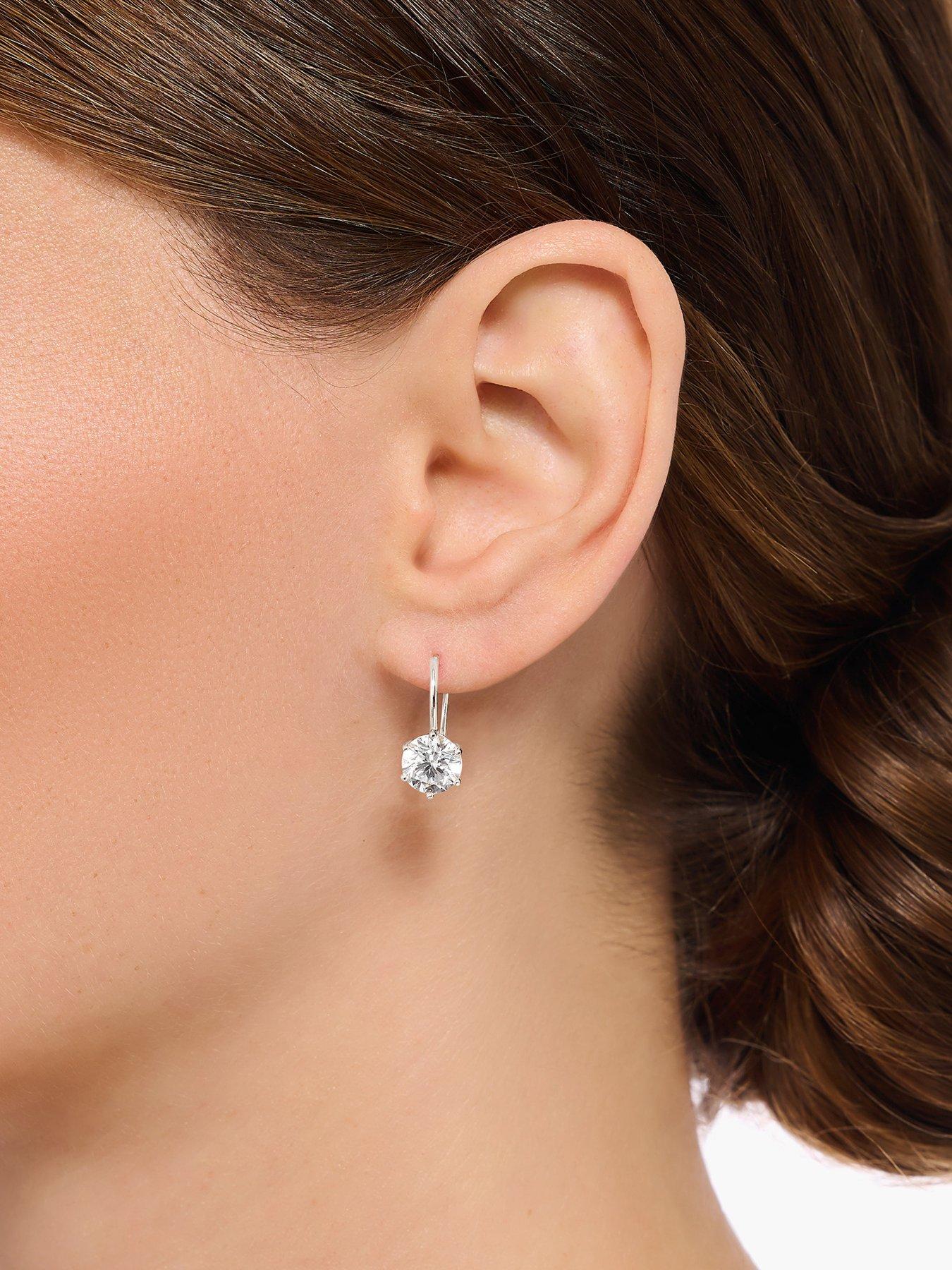  image of thomas-sabo-large-zirconia-stone-earrings-elegant-versatilenbspsilver