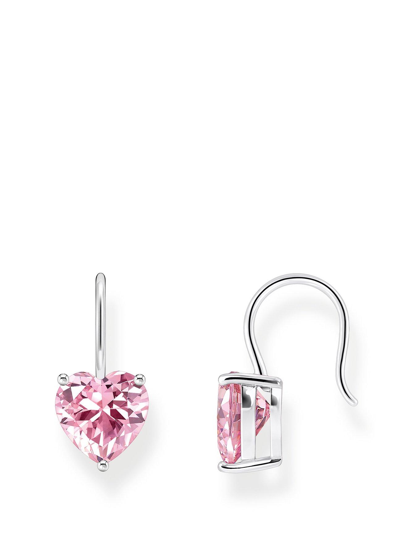  image of thomas-sabo-large-zirconia-heart-earrings-romantic-versatilenbspsilver
