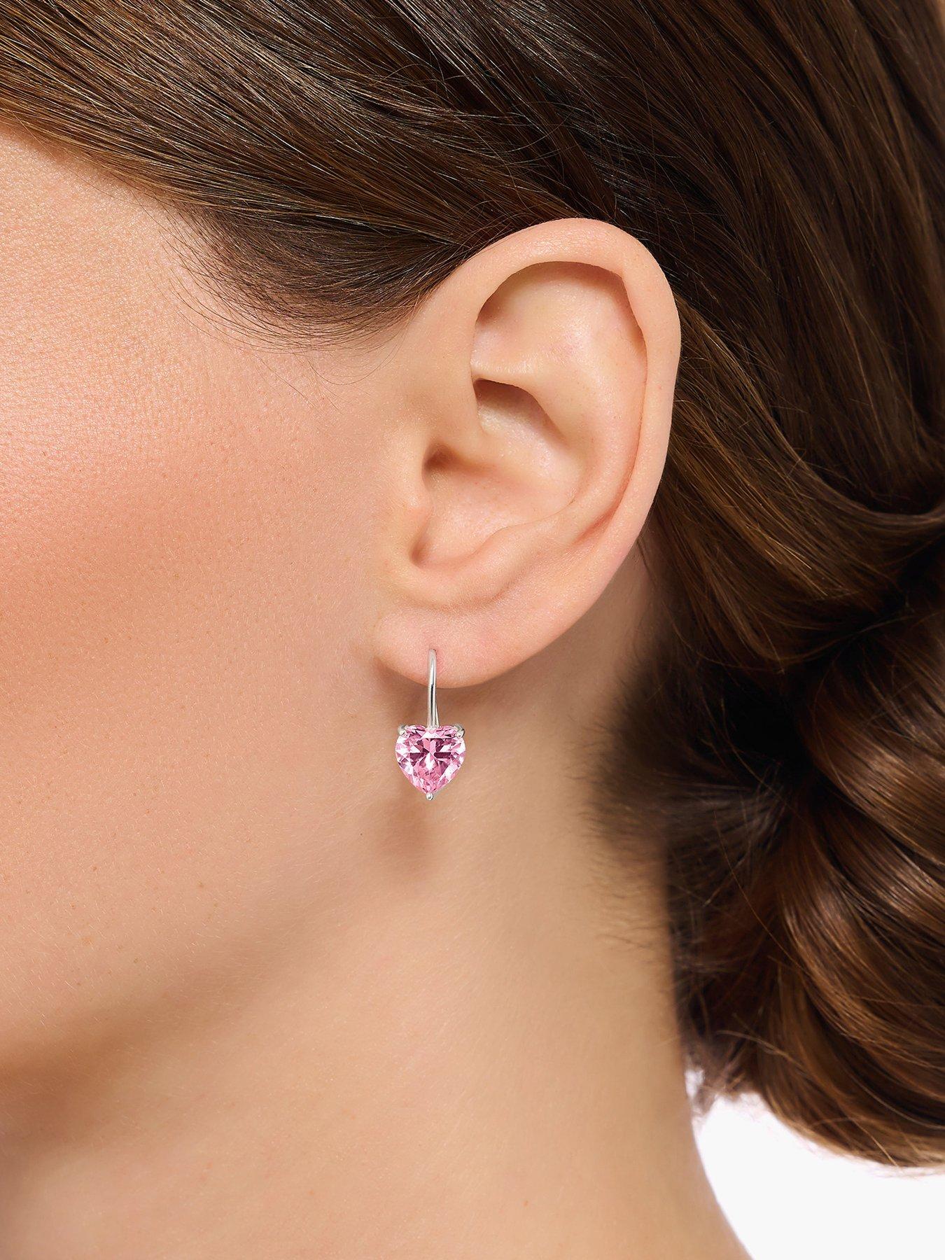  image of thomas-sabo-large-zirconia-heart-earrings-romantic-versatilenbspsilver