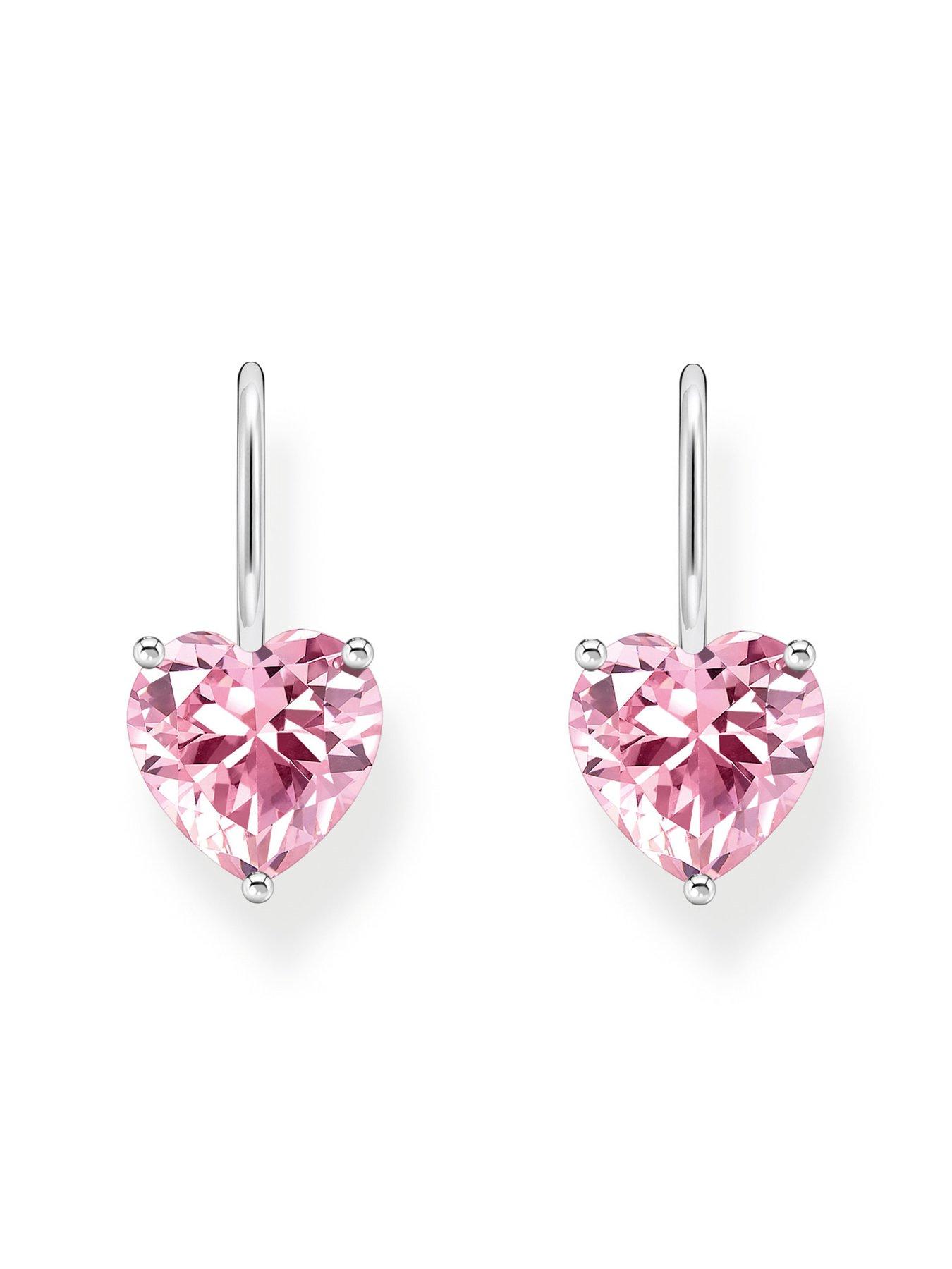  image of thomas-sabo-large-zirconia-heart-earrings-romantic-versatilenbspsilver