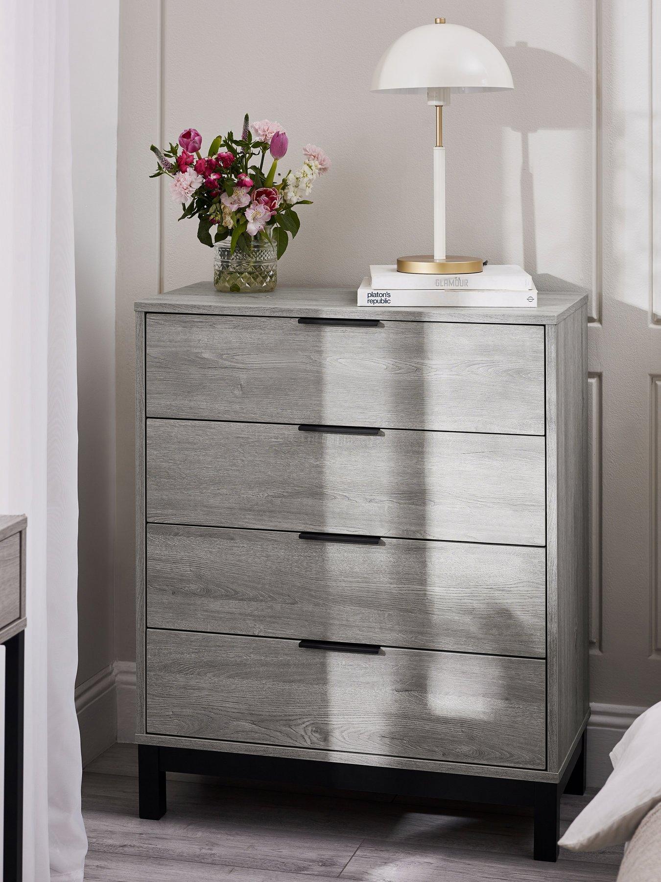 undefined Bali 4 Drawer Chest - Grey Oak