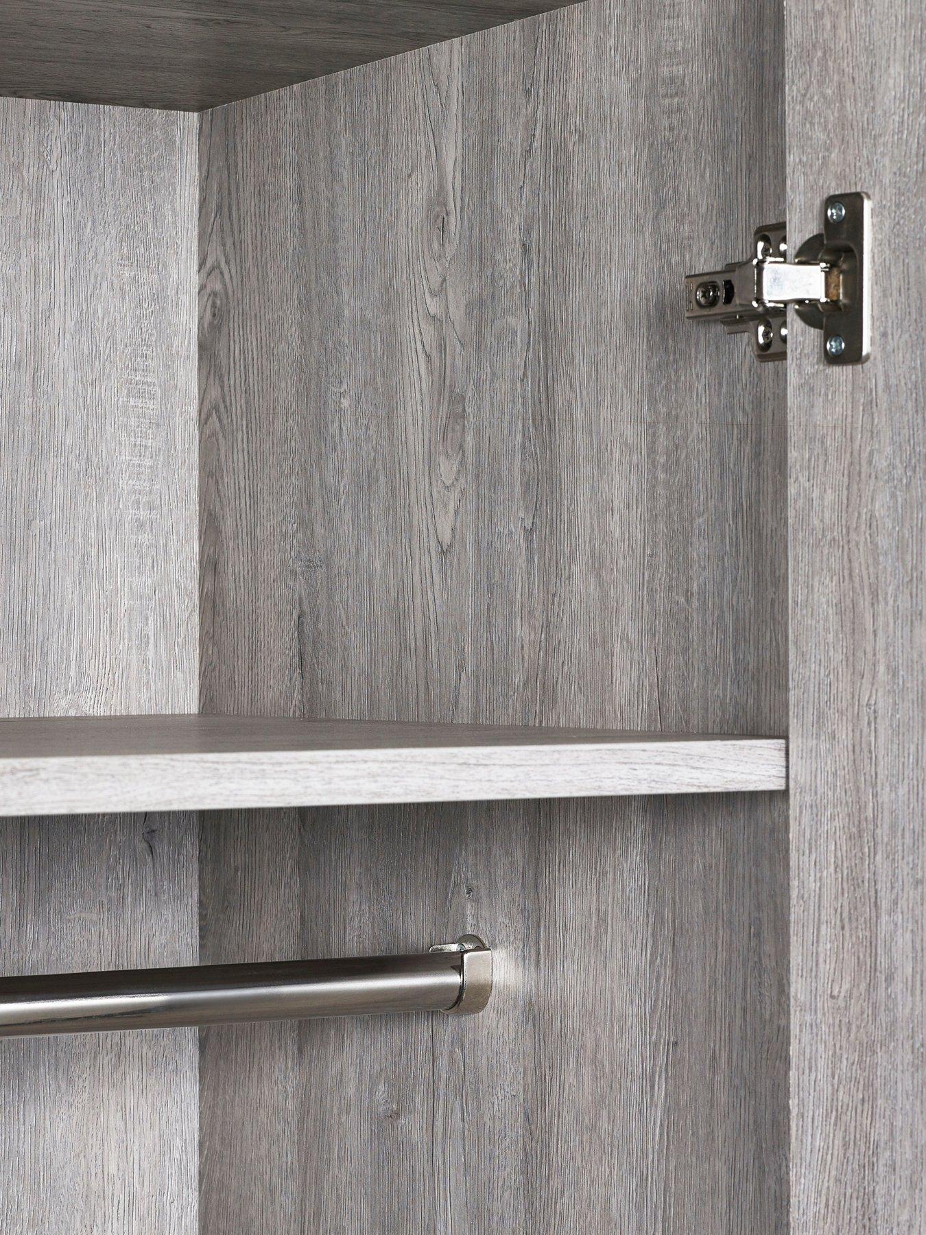  image of julian-bowen-bali-2-doornbsp1-drawer-wardrobe-grey-oak