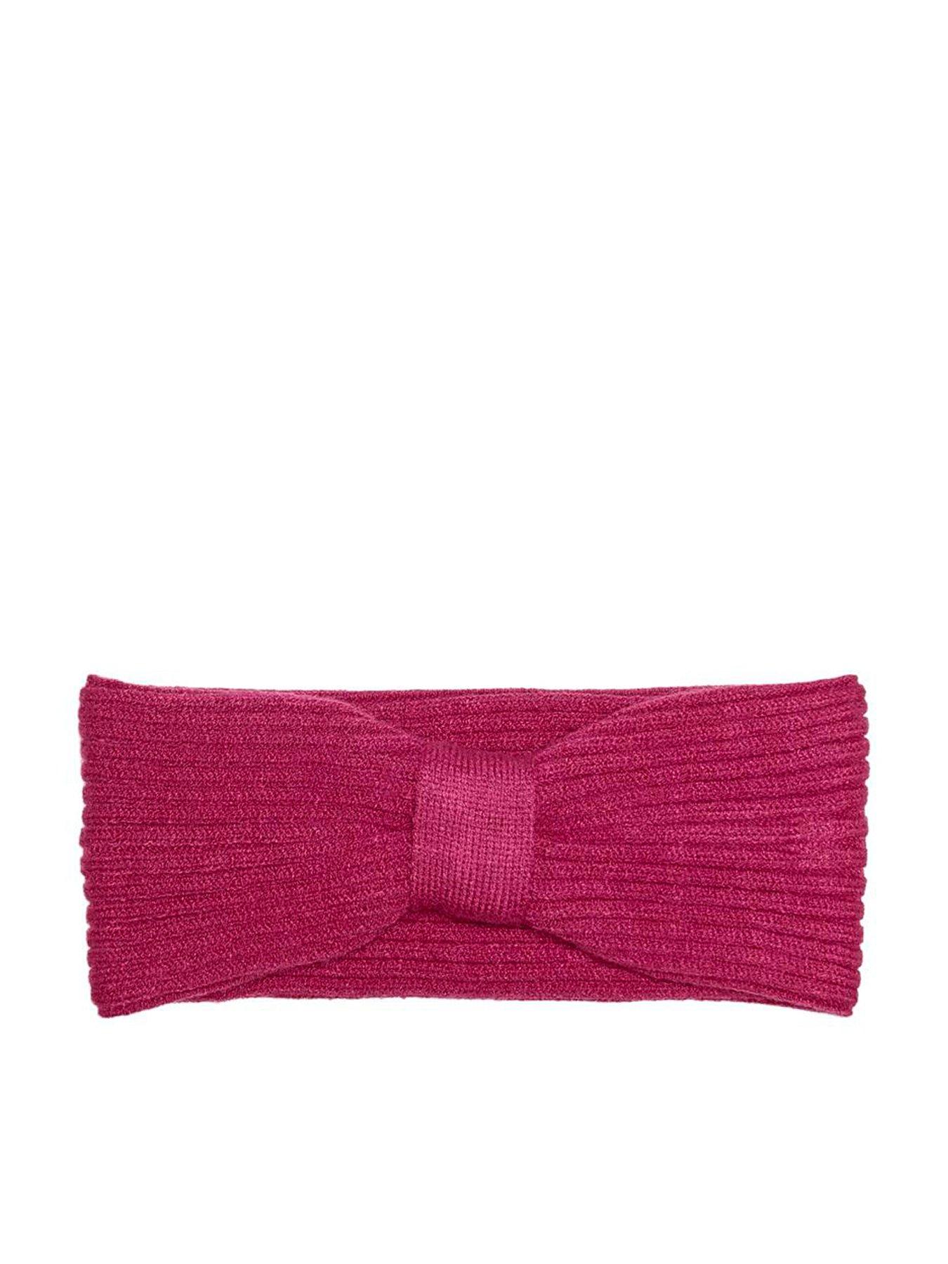undefined Girls Ribbed Knitted Headband - Bright Pink