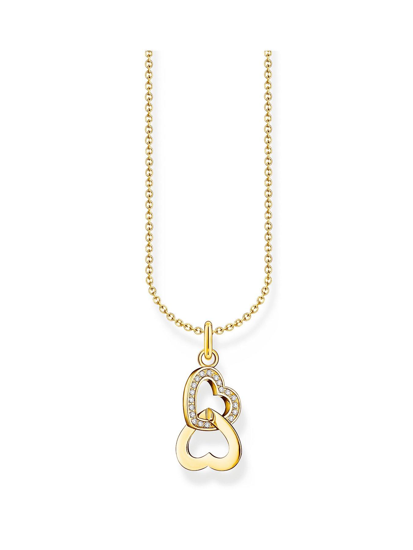 undefined Intertwined hearts necklace: romantic, playful, silver, 18k gold plating
