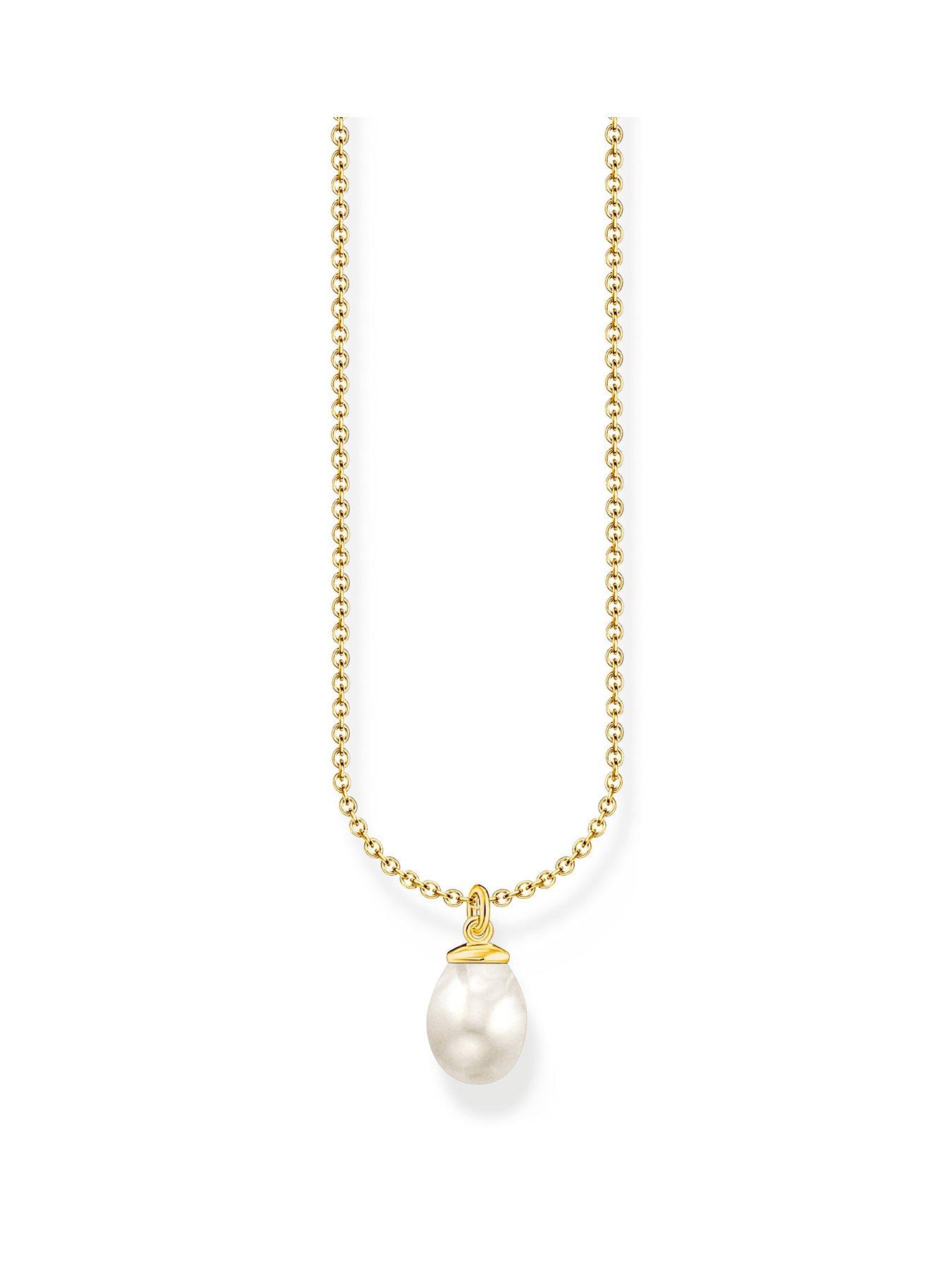 undefined Pearl pendant necklace: delicate, 18k gold plating, freshwater pearl