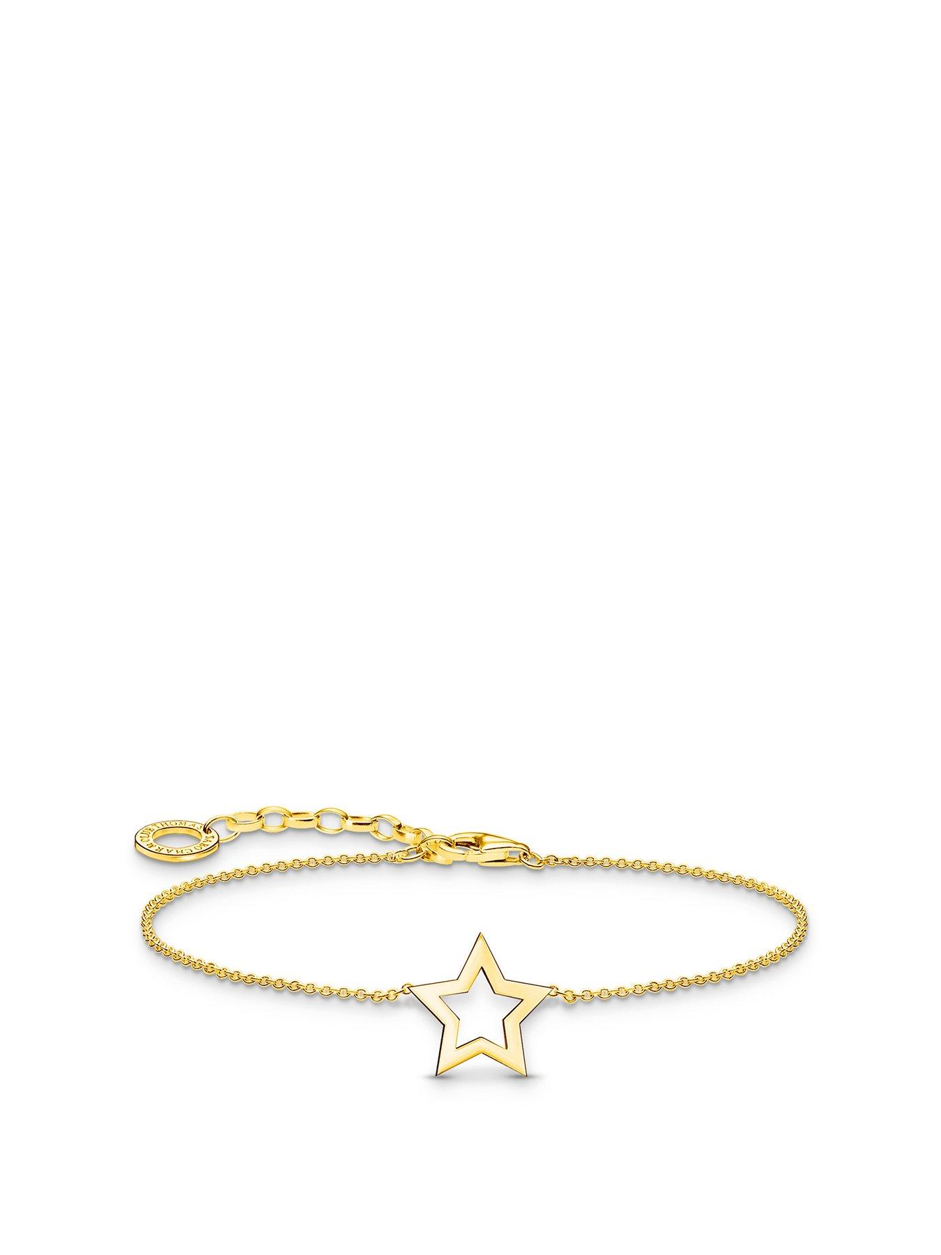 Image 1 of 2 of Thomas Sabo Star pendant bracelet: lucky guide,&nbsp;silver, gold plating